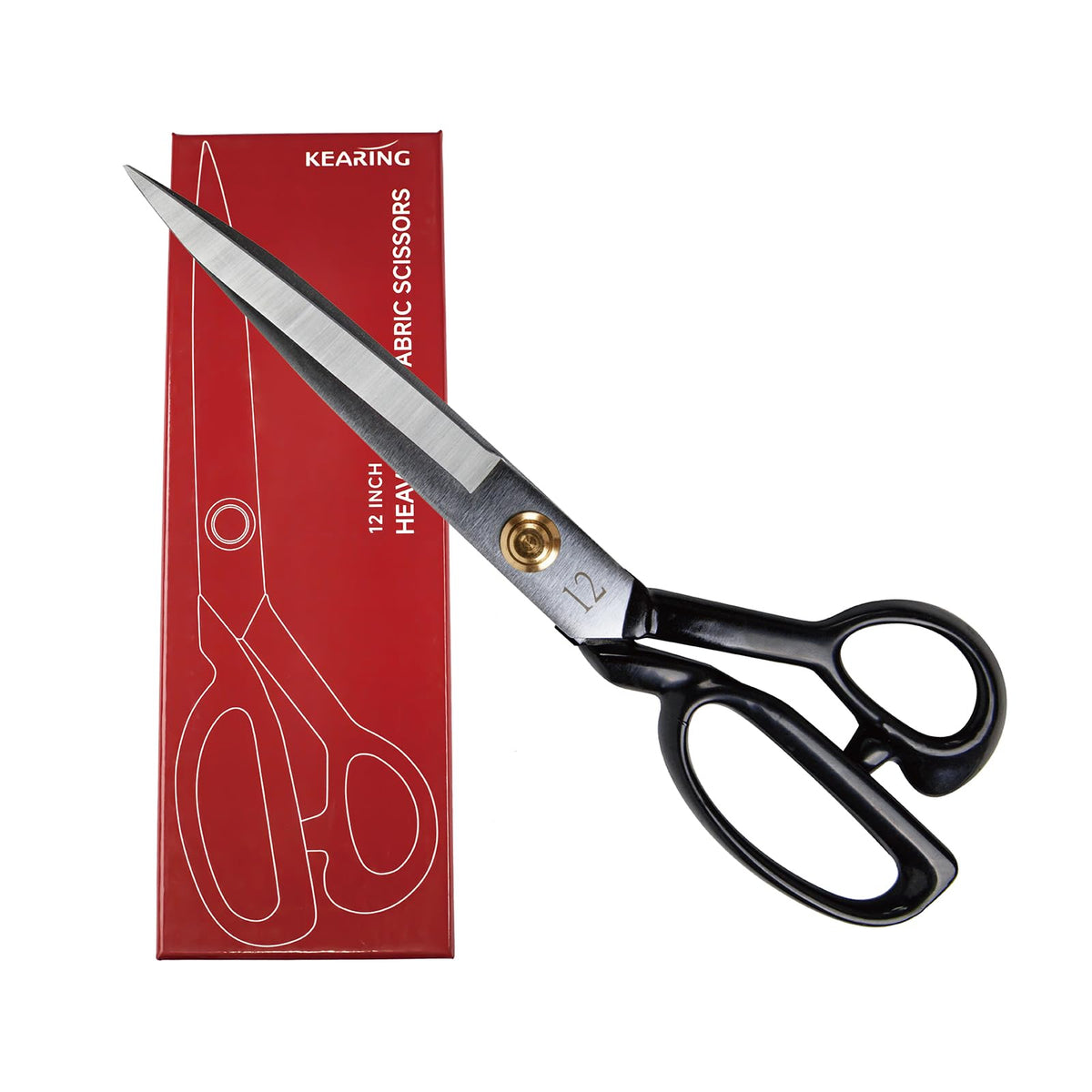 KEARING Fabric Scissors for Cutting Clothes 12 inch Heavy Duty Professional Dressmaking Tailor Scissors Sharp Dressmaker Fabric Shears Galvanized Manganese Steel Sewing Scissors