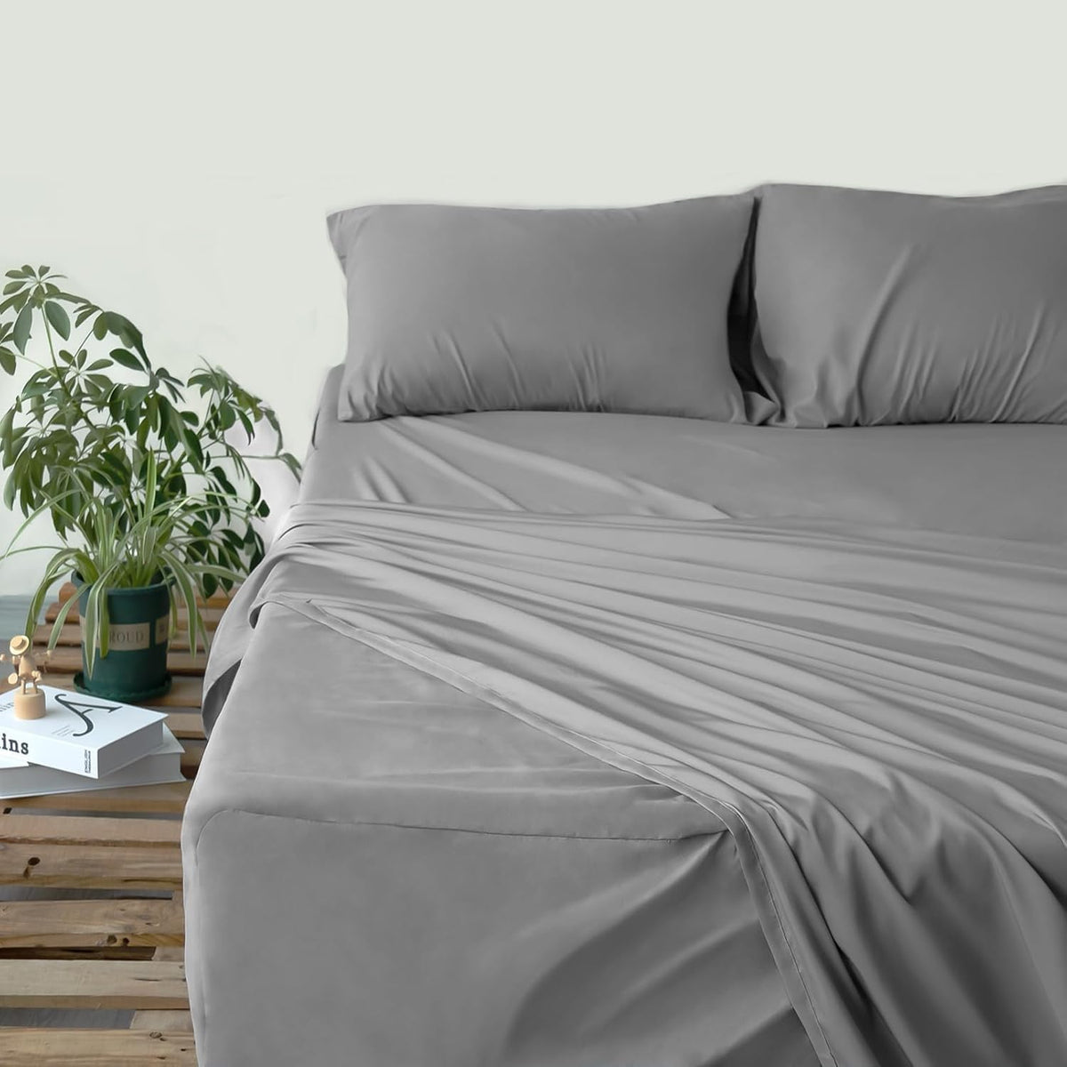 Deep Pocket Queen Sheet Set - 4 Piece Queen Size Bed Sheet Set, Fade Resistant Queen Sheet Set - Extra Deep Pocket Fitted Sheet,Fits 16in to 24in Pillow Top Air Bed Mattress