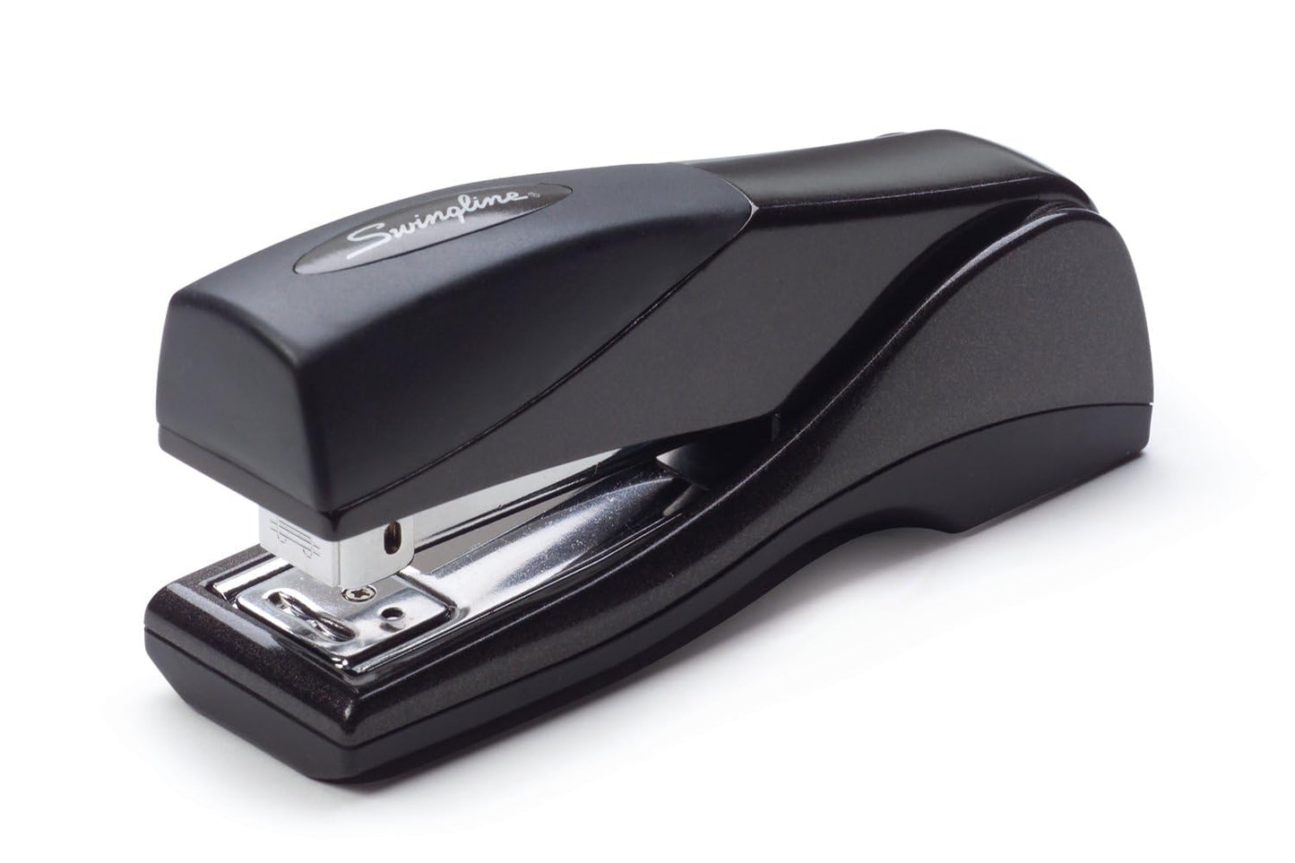Swingline Optima Jam Free Grip Hand Held Compact Stapler, Half Strip, Black Graphite, 25-Sheet Capacity (7471187815)
