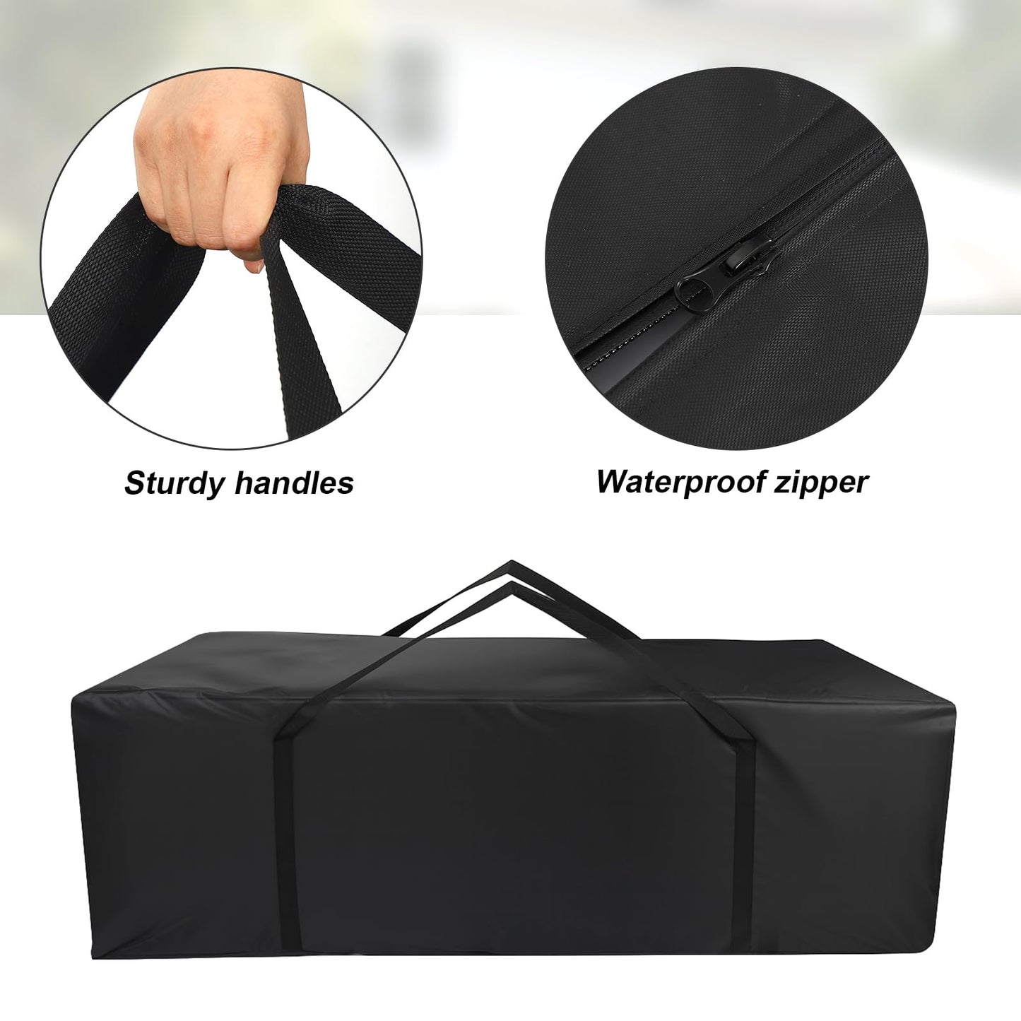 2pcs Extra Large Cushion Storage Bag, 68x30x20 Inch Waterproof Outdoor Storage Moving Bag with Handles Protective Zipper Furniture Organization Wrapped Supply for Patio Outdoor Home