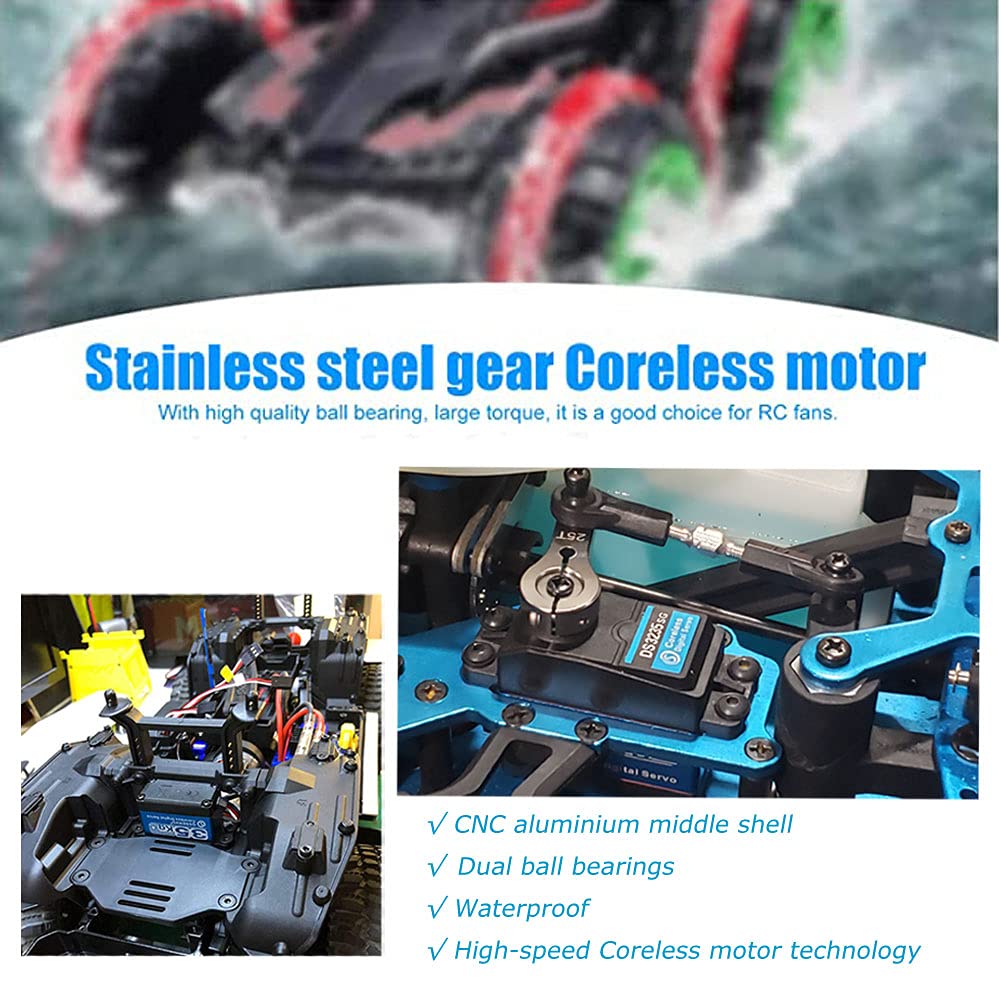 ANNIMOS 35KG Coreless Digital Servo Motor HV 7.4V Stainless Steel Gear High Torque Waterproof Standard Baja Servos for Robotic DIY RC Cars - 270 Degrees