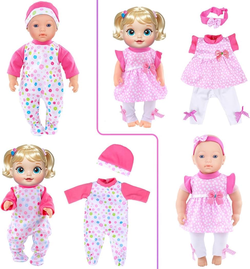 10 Sets Baby Doll Clothes and Accesories for 10 Inch Baby Dolls 12 Inch New Born Baby/Alive Baby Dolls 14 inch Dolls(No Doll