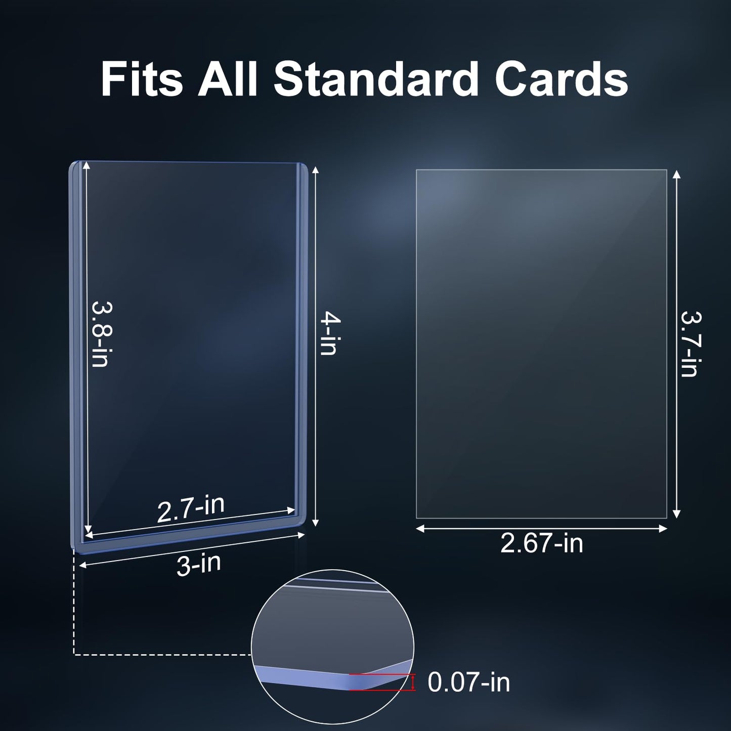 400 Card Sleeves Top Loaders for Cards, 3"x4" Hockey Card Protectors Hard Plastic, Trading Card Sleeves Fit for Hockey and Game Cards (200 Toploaders + 200 Soft Sleeves)