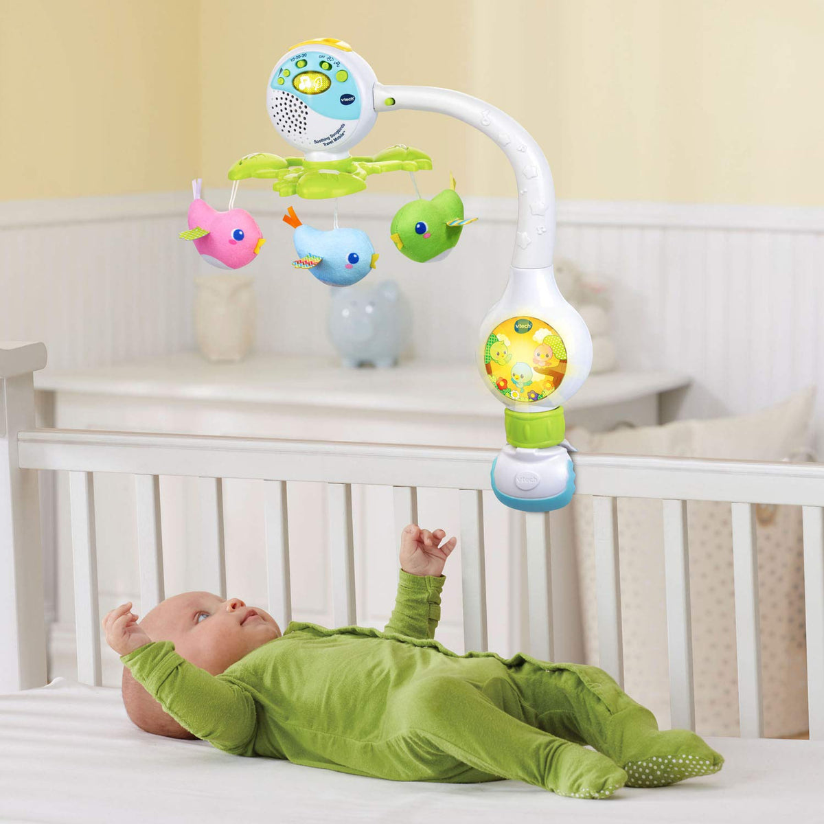 VTech Soothing Songbirds Travel Mobile - English Version, White