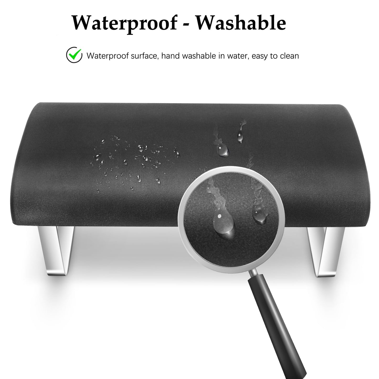 Foot Rest Under Desk, Soft Footrest Under Desk Ergonomic Foot Rest Desk Footstool for Office Home Use, Washable and Sturdy (Black)