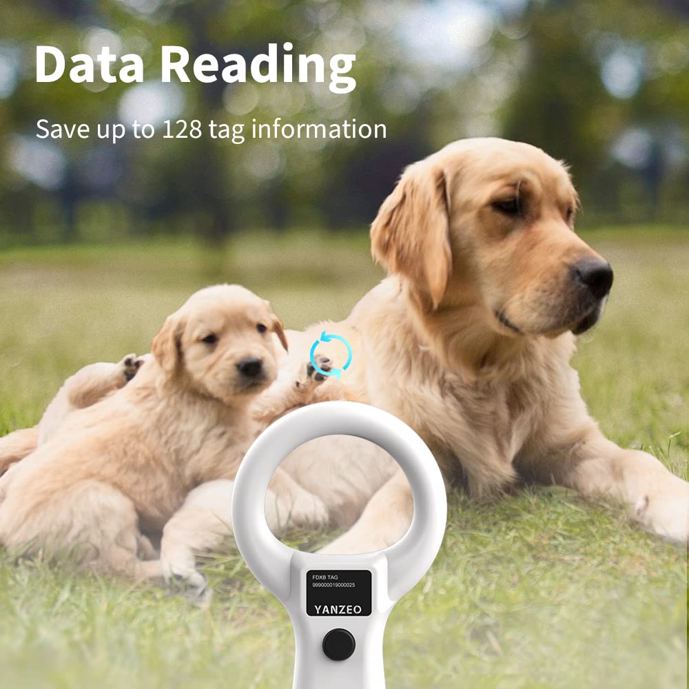 YANZEO AR180S Pet Microchip Scanner, RFID EMID Animal Handheld Reader,134.2kHz Pet ID Scanner Rechargeable Animal Chip Scanner Pet Tag Scanner FDX-B(ISO 11784/11785)