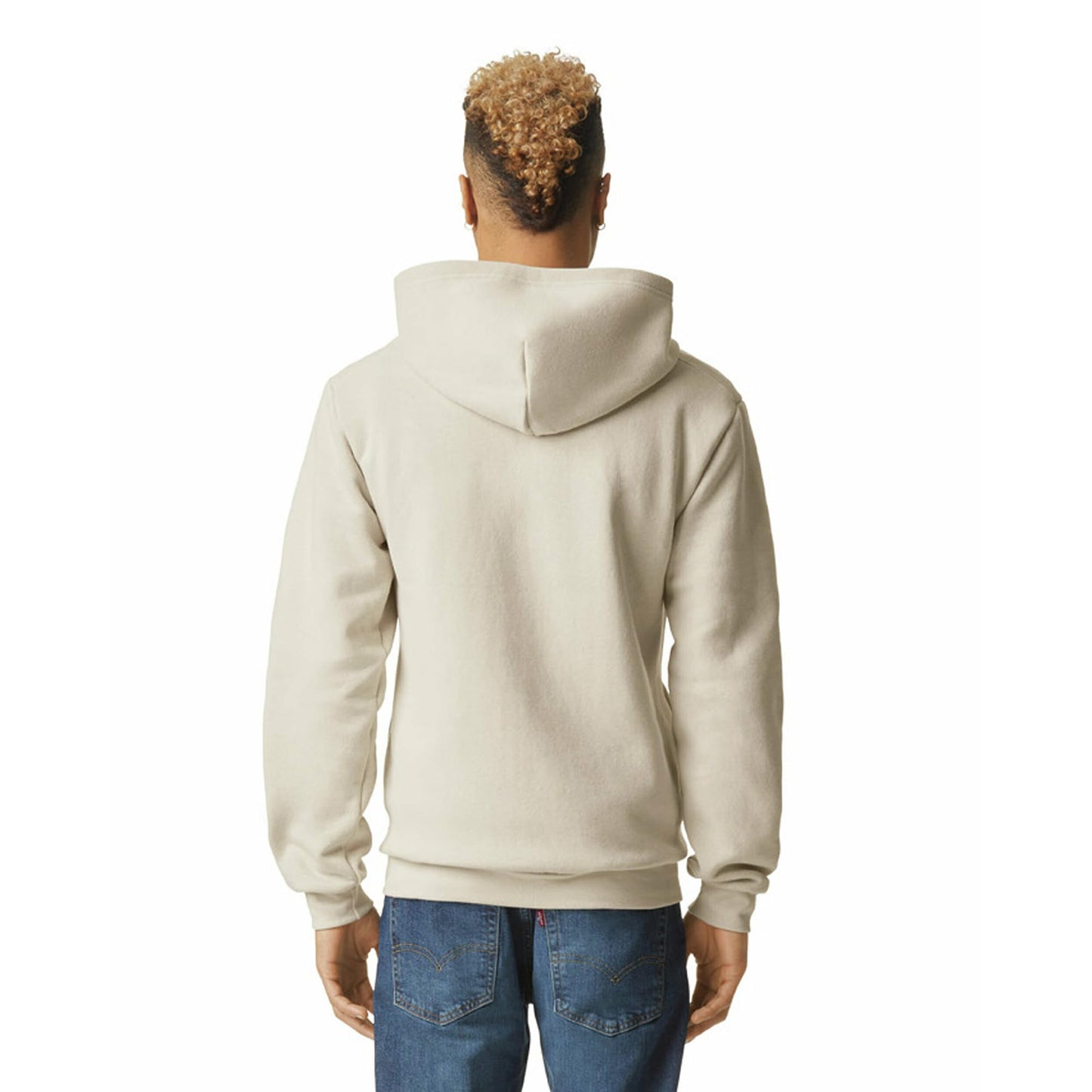 American Apparel Unisex Reflex Fleece Full Zip Hoodie Sweatshirt, GRF497AA, Bone, Large