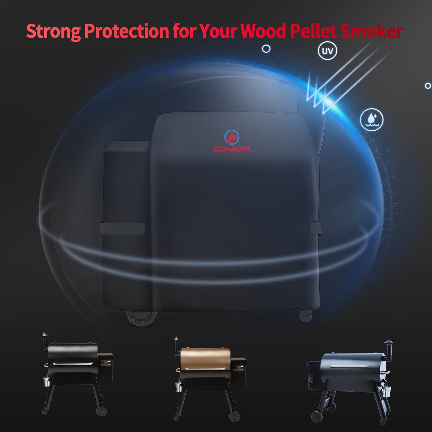 Comnova Grill Cover for Traeger Pro 34 & 780 Series - 600D Wood Pellet Smoker Cover, Waterproof & Heavy Duty BBQ Cover for Pro 34, 780, Texas, Z Grills and More
