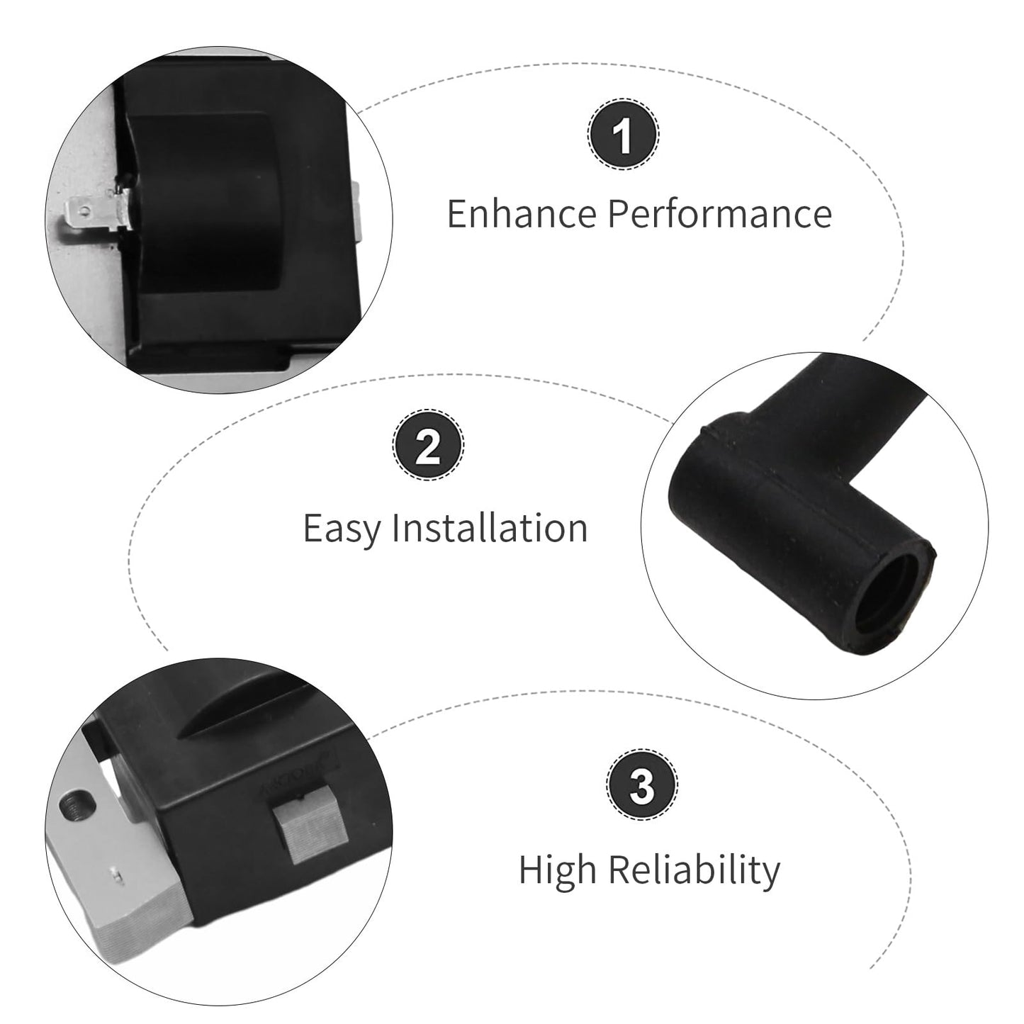 Anxingo 32-584-06-S Ignition Coil Module with Spark Plug Replacement for Kohler KT600 KT610 KT715 KT725 KT730 KT735 KT740 ZT710 ZT720 ZT730 Engines 3258406S