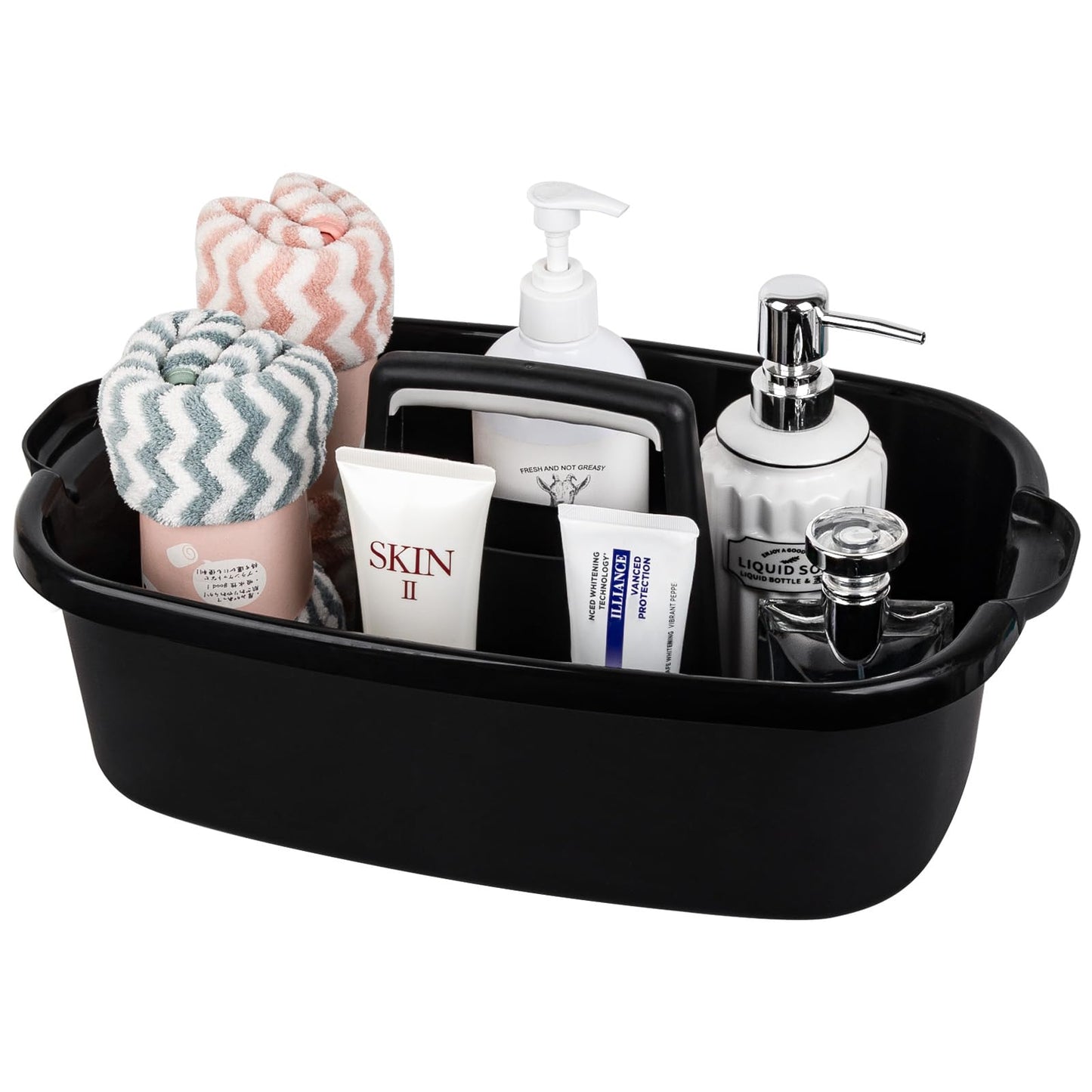 Large Portable Cleaning Supplies Basket Shower Caddy Supplies Organizer with Handle Plastic Bucket Tool Storage for Bathroom Bedroom Kitchen College Dorm