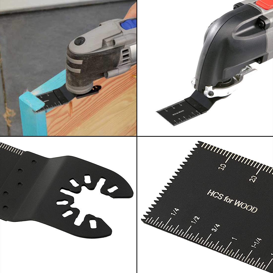 NewSoul1us 50PCS Wood Oscillating Tool Blades Universal Quick Release Saw Blades, Multi-Tool Blades, Fits Fein Multimaster, Porter Rockwell Cable, Black & Decker, Bosch Craftsman and More