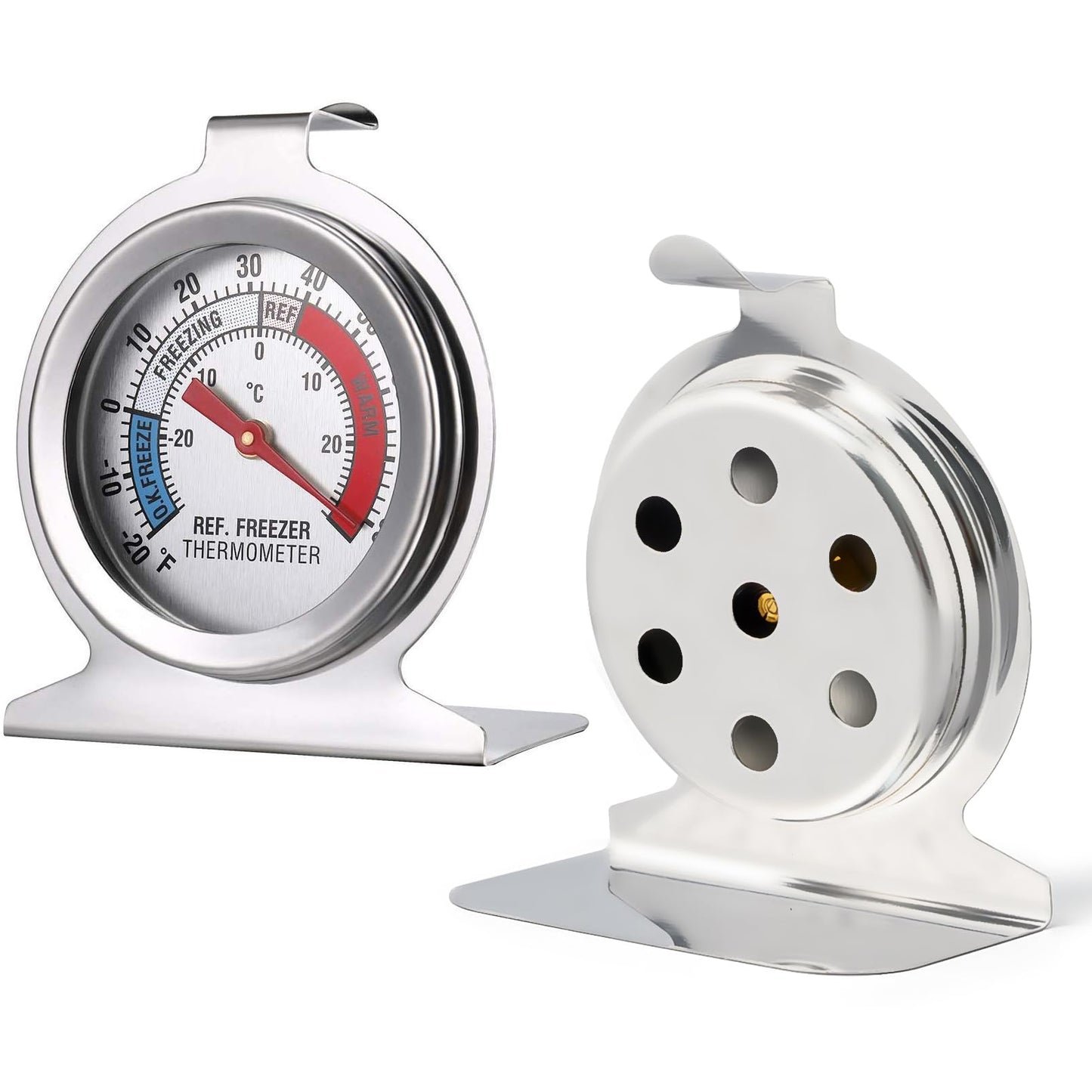 10 Pack Refrigerator Freezer Large Dial Thermometer Classic Series Fridge Freezer Alarm Thermometer Internal Temperature Gauge for Kitchen Refrigerator