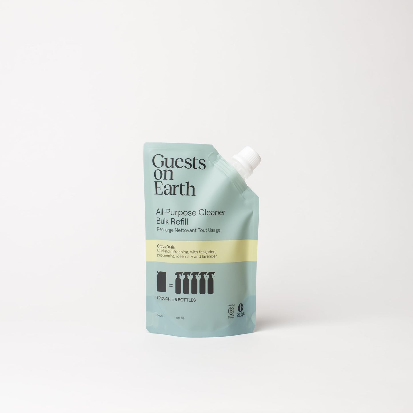 Guests on Earth All-Purpose Cleaner Concentrated Refill, Citrus Oasis Scent, Plant Based Multi Surface Cleaner Concentrate, Makes 5 Spray Bottles, Streak-Free Cleaning Spray for Multiple Surfaces