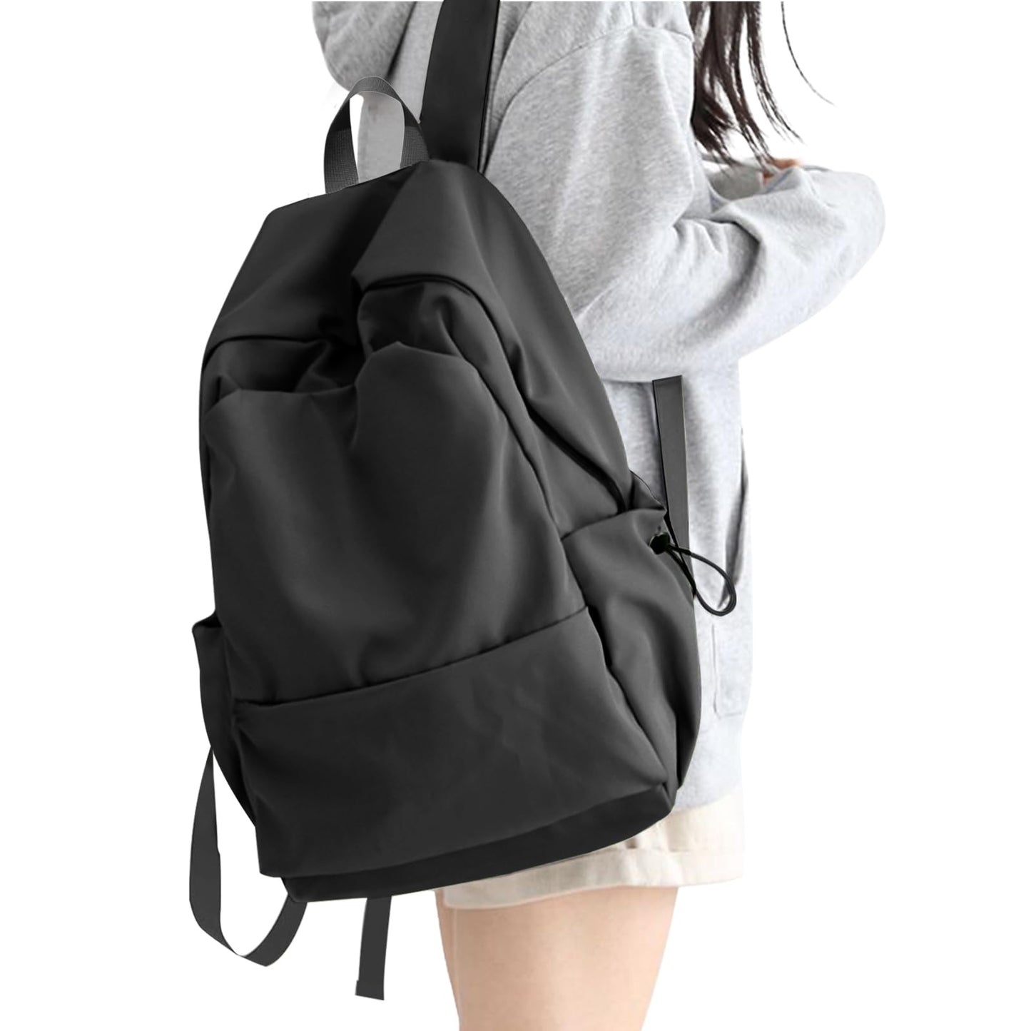 School Backpack for Women Men College High School Bag for Boys Girls Casual Daypack Laptop Backpack Waterproof Black Bookbag