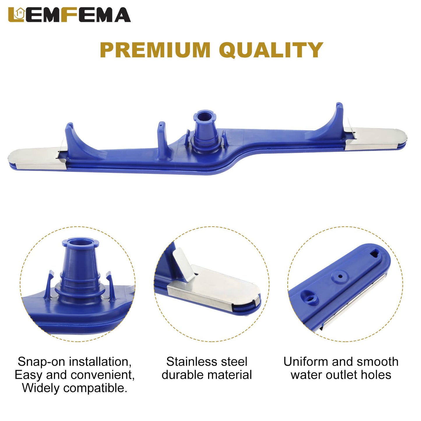 5304517203 Dishwasher Lower Spray Arm Compatible with Frigidaire and Kenmore Dishwashers parts, Replaces 154568001 154414101 154250901 154568002 (Blue)