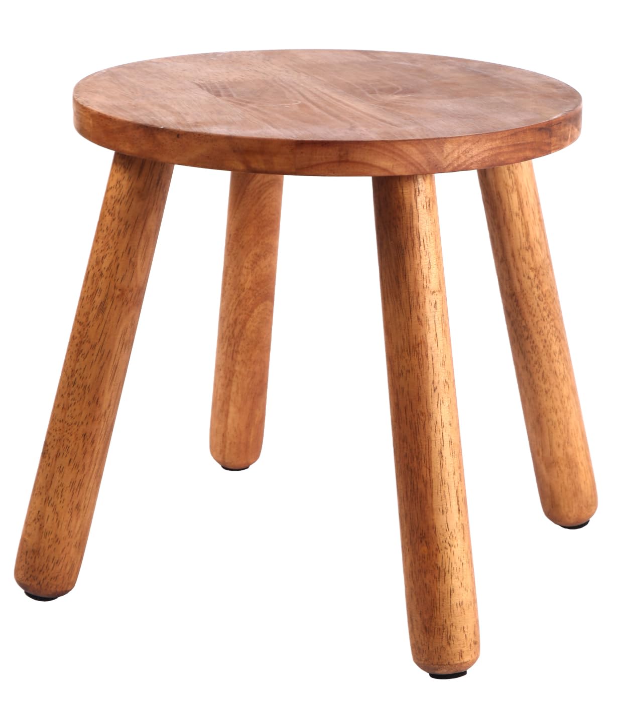 zaowofires Round Solid Wooden Step Stool， GardenStool 15.8''H,Plant Stool ，Wood Stool Legs Detachable for Plant Stand, Kitchen, Bathroom，Bedroom，Livingroom (Walnut,15.8inch)