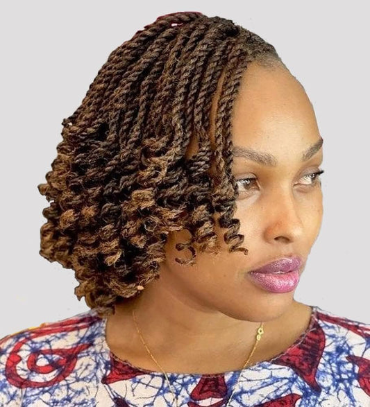 12 Inch Wavy Senegalese Twist Crochet Hair for Black Women 6 Packs Braids Wavy Ends Synthetic Hair Extension Curly Crochet Twist Braiding Hair (T27#, 12 Inch)