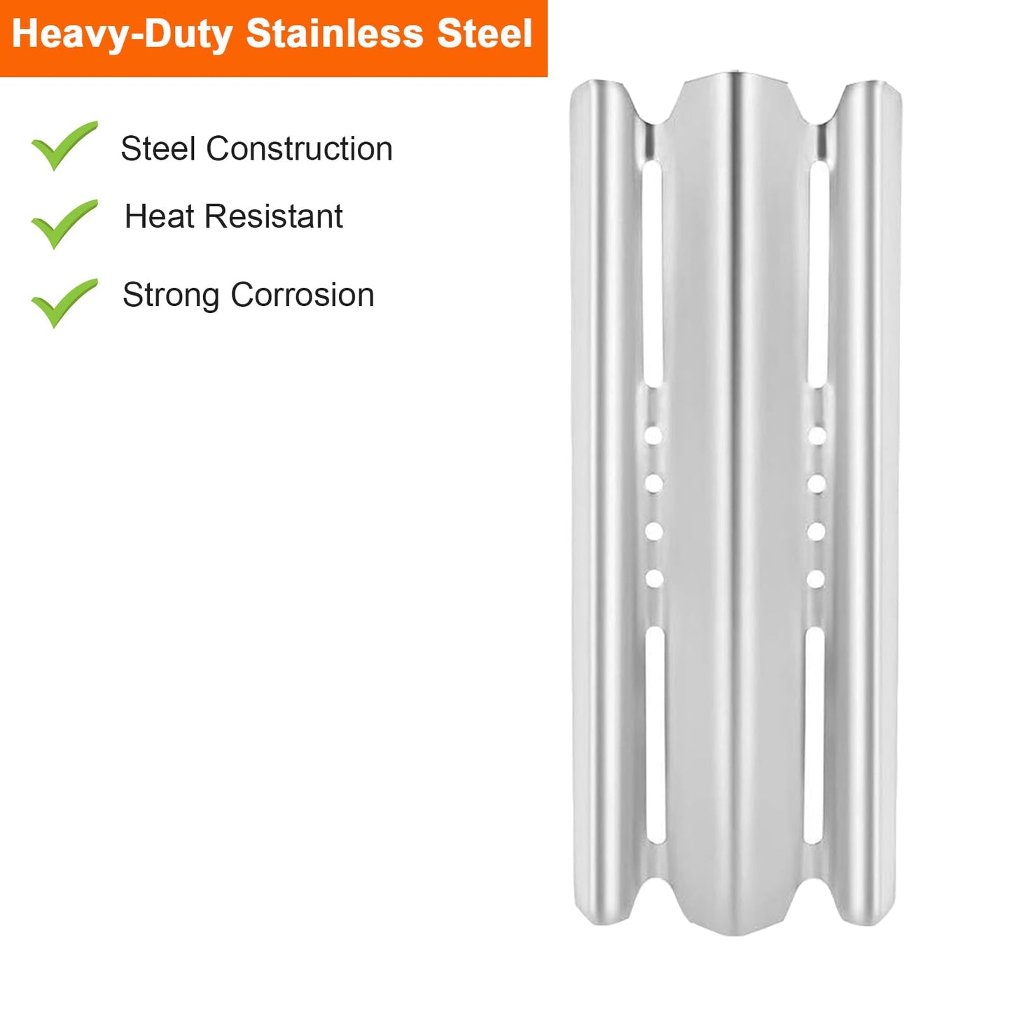 BBQ Future Sear Plate Heat Shield Replacement Parts for Napoleon BBQ Part LEX 485 605 730 Series Gas Grill Stainless Steel Heat Shield Plates Flame Tamer Burners Cover, 16 1/2 x 6 inch, 4 Pack