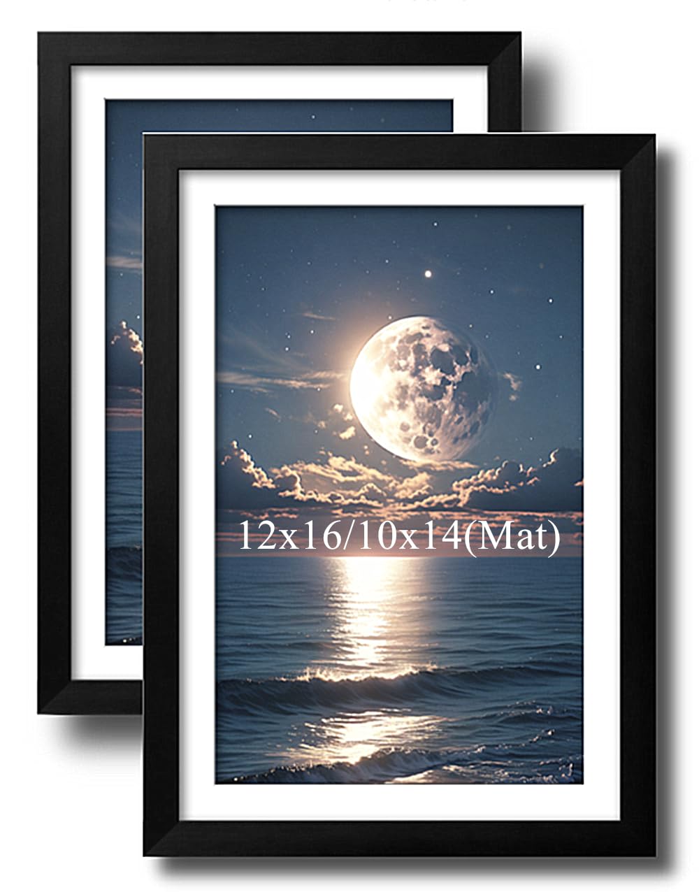 NUFTVI Diamond Painting Picture Frames, Suitable for 12x16 in/30x40 cm Picture Photos Oil Paintings Canvas, Diamond Art Wood Frame With Mat, Wall Art Deco (2 Pack, Black)