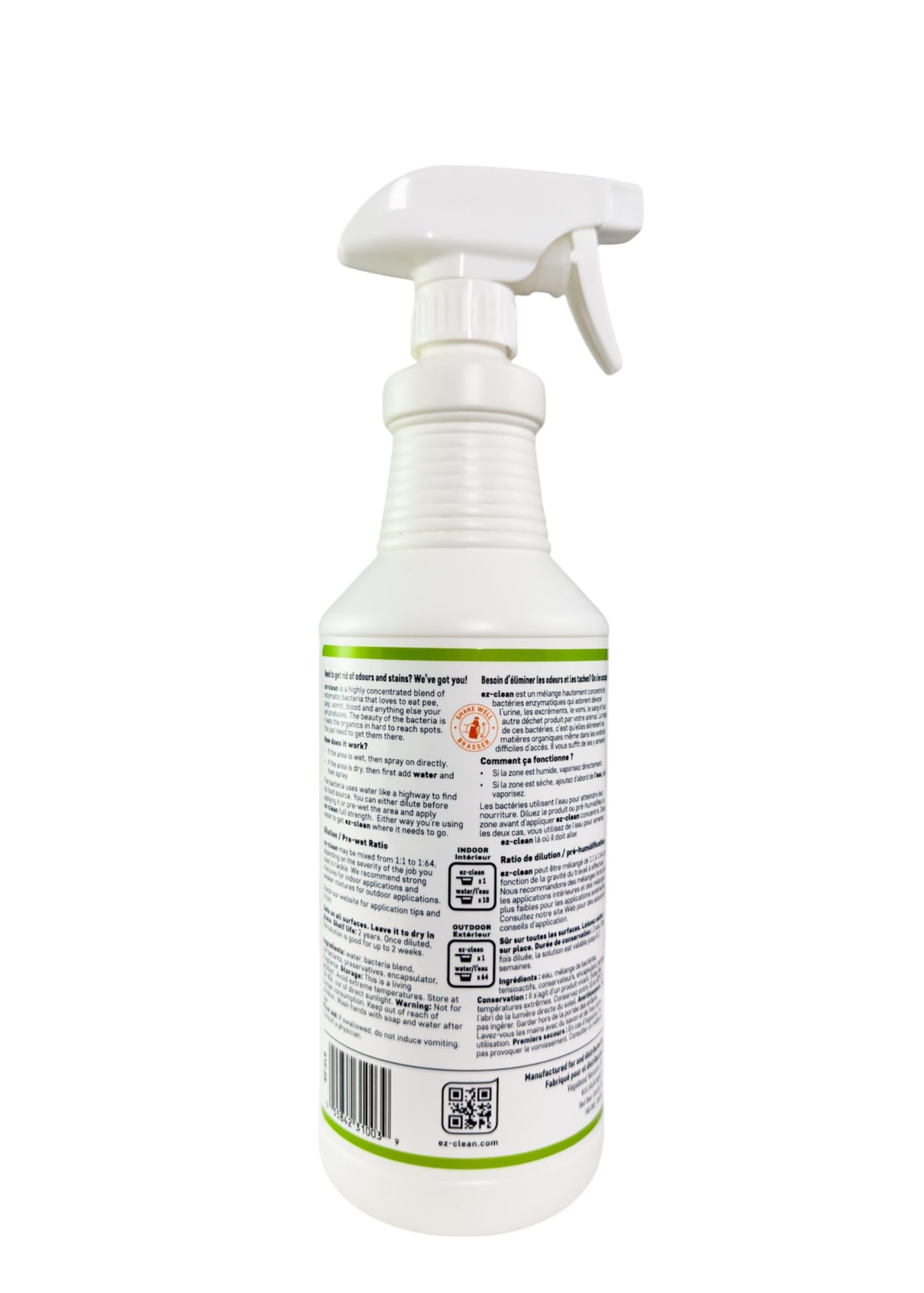 ez-clean Odour Remover- Highly Concentrated Bio Enzyme - Pet Odour Eliminator for Dog, Cat, and Small Animal Urine - Indoor & Outdoor Use for Any Organic Spills