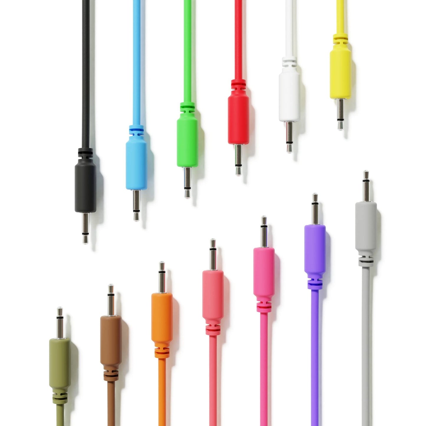 ExcelValley - Mono Modular Patch Cables TS 3.5mm 1/8 inch Eurorack Synthesizer [13-Pack | 30 cm - 11.81"]