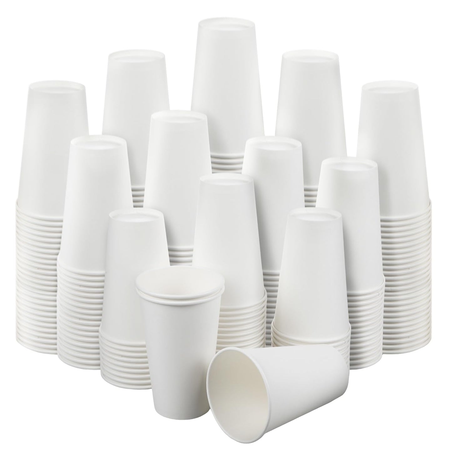RAZCC 16 oz Paper Cups, 300 Pack 16oz Disposable Coffee Cups, Coffee Cups 16 oz for Cold and Hot Drinks, White Paper Drinking Cups for Parties, Picnic, Cafes, Bistros and Events