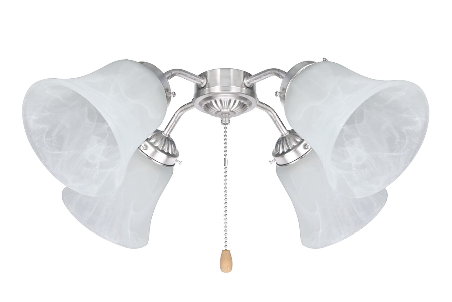 Aspen Creative 23030-4 Transitional Alabaster Bell Shape Ceiling Fan Glass Shade 2-1/8" Fitter, 4-5/8" D x 4-5/8"H, 4 Pack