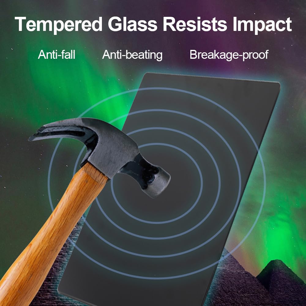 Docooler Photovoltaic Tempered Glass Gaming Mouse Pad, Non-Slip Base, Ultra-Smooth Surface for Precision Control, Water Resistant, 2 Sizes (M/L) for PC, Office & Esports (All Black)
