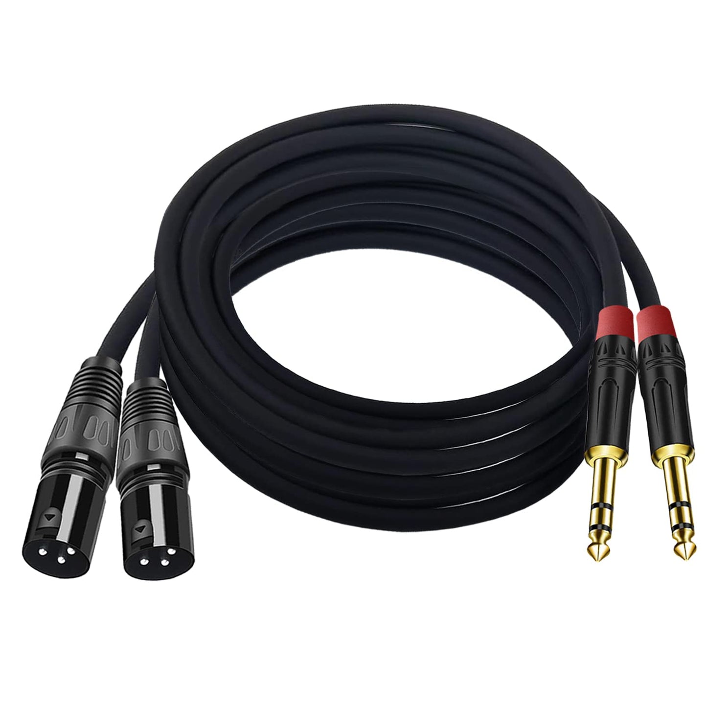 XLR to 1/4 TRS Stereo Adapter,(2PACK/50FT) XLR Male to 1/4 Inch (6.35mm) Stereo Balanced Microphone Stereo Audio Converter AdapterCable