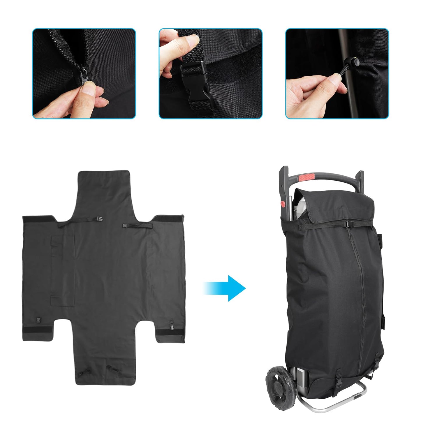 Grill Cover for Weber 9010001 Traveler Portable Grill, Protector Storage Bag for 7030, Heavy Duty Waterproof Protector Grill Cover for Weber 9010001 9020001 9030001 9013001, BBQ Accessories