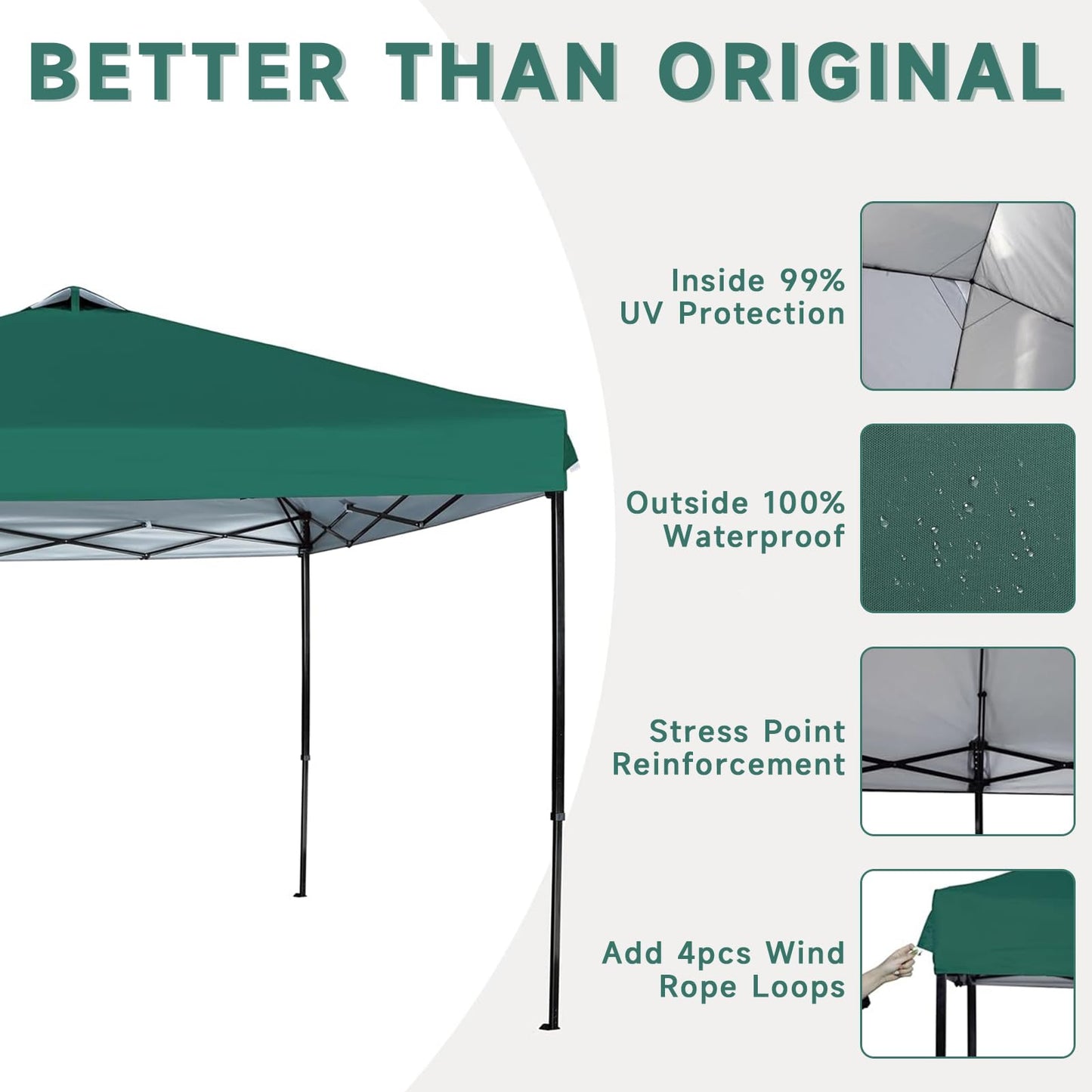 10x10 Canopy Replacement Top, Waterproof Pop Up Canopy Tent Top Cover for Straight Leg Frame, Canopy Top Sunshade Coated for Outdoor Garden Gazebos Patio Camping