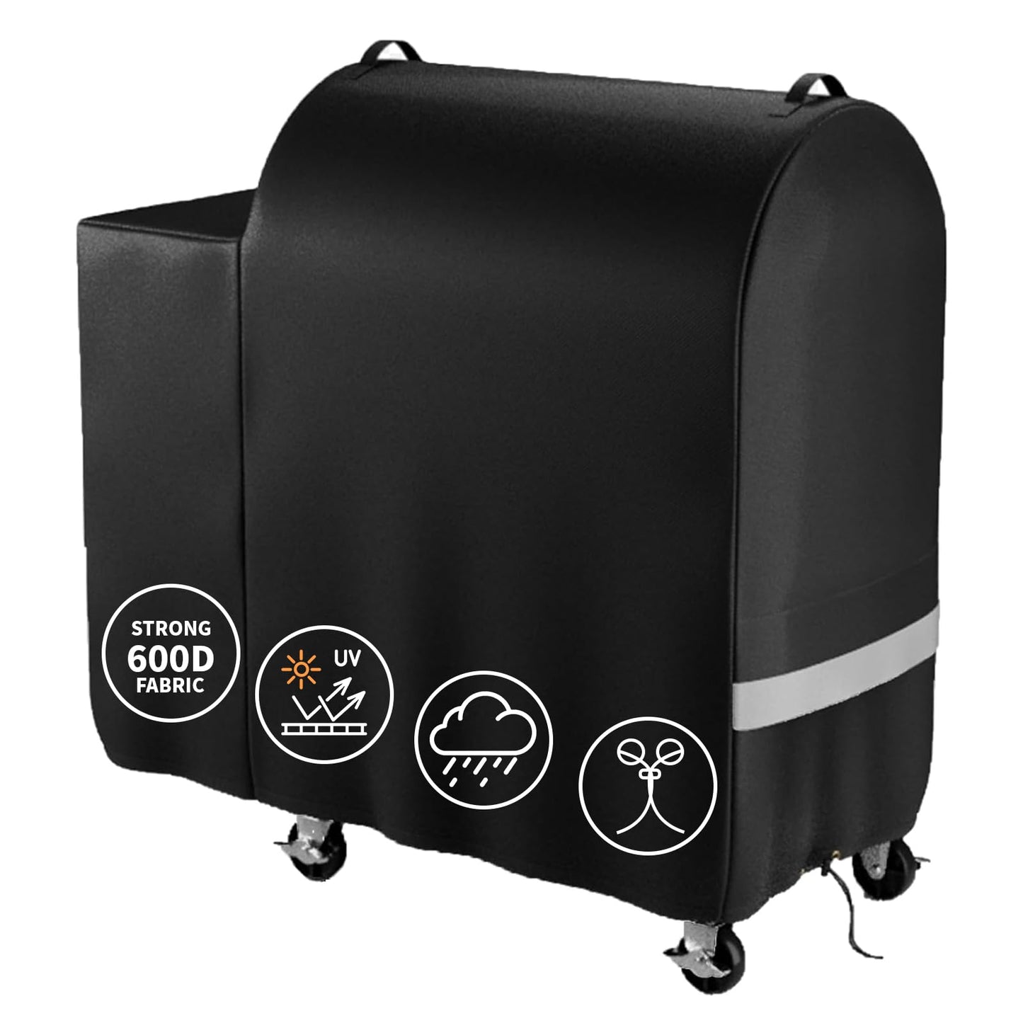 Hisencn Grill Cover for Recteq RT-590, Recteq Deck Boss 590 Wood Pellet Smoker Grill, Heavy Duty Waterproof Grill Cover with Reflective Strips, Moisture Proof Vents and Drawstring, Outdoor BBQ