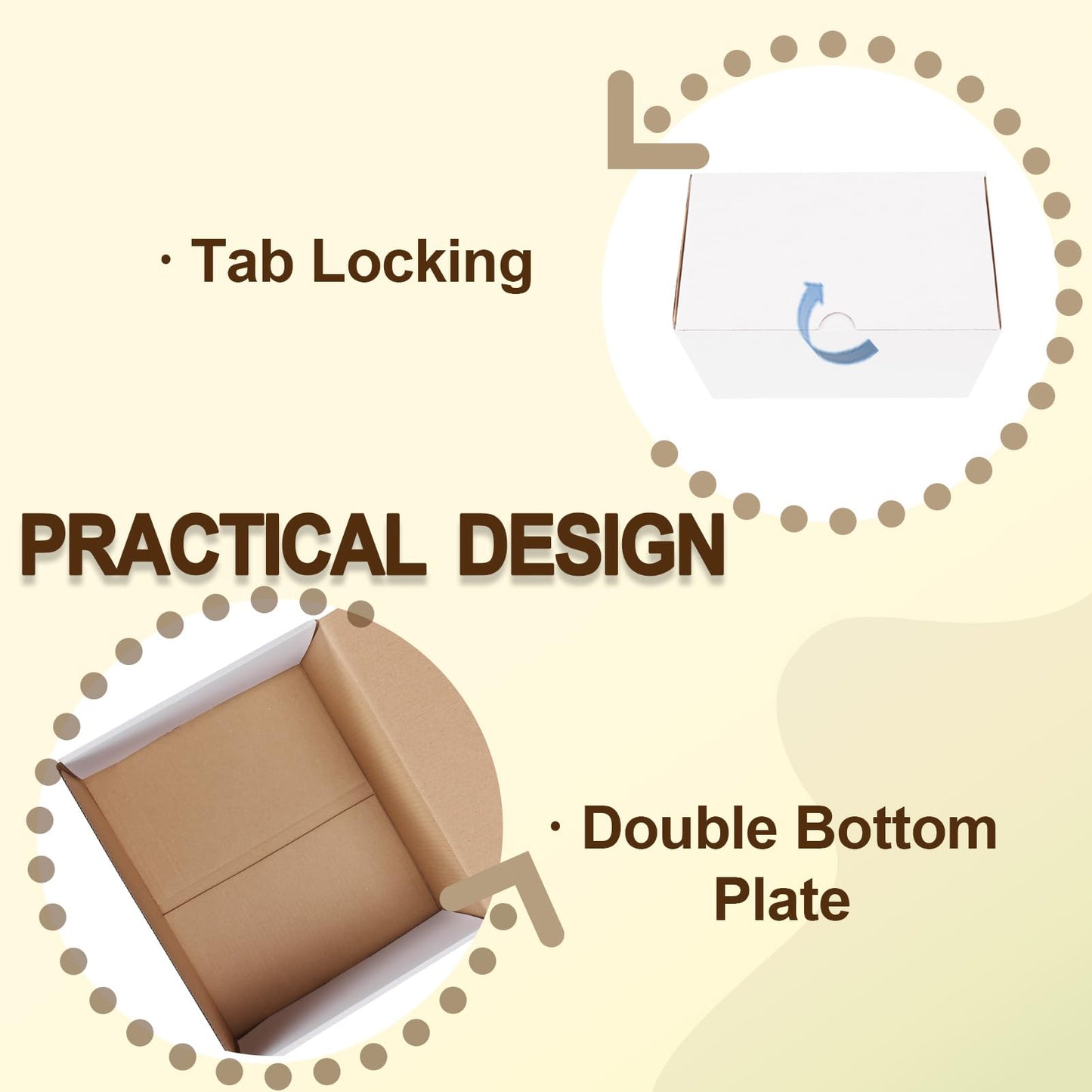 WIFTREY 12x8x6 inches White Shipping Boxes pack of 15, 12 x 8 x 6 Corrugated Cardboard Boxes for Packaging Small Business, Moving, Mailing