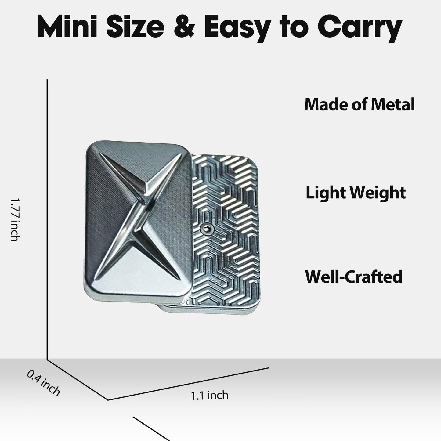 JUDIXY Lightning Infinite Fidget Slider Metal Magnetic Haptic Fidget Toys for Adults Anxiety/ADHD/Stress Relief (Silver Gray)