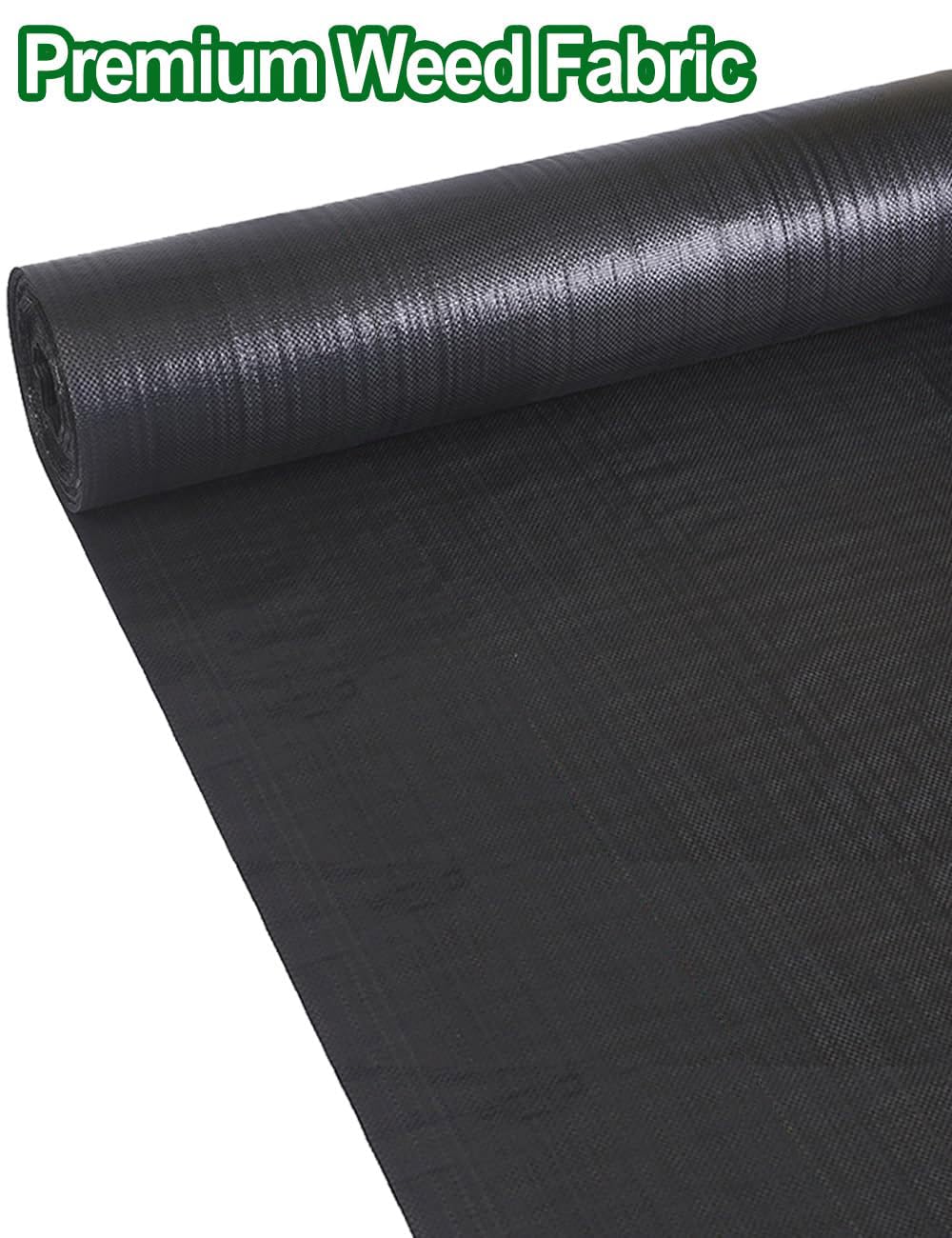 Wohohoho 6.6Ft x 66FT Landscape Fabric with 20Pcs Weed Pegs Set. 4OZ Premium PE Heavy Duty Weed Fabric, 2m x 20m Weed Control Blocker Non Woven Ground Cover for Patios, Garden, Flower beds, Pond