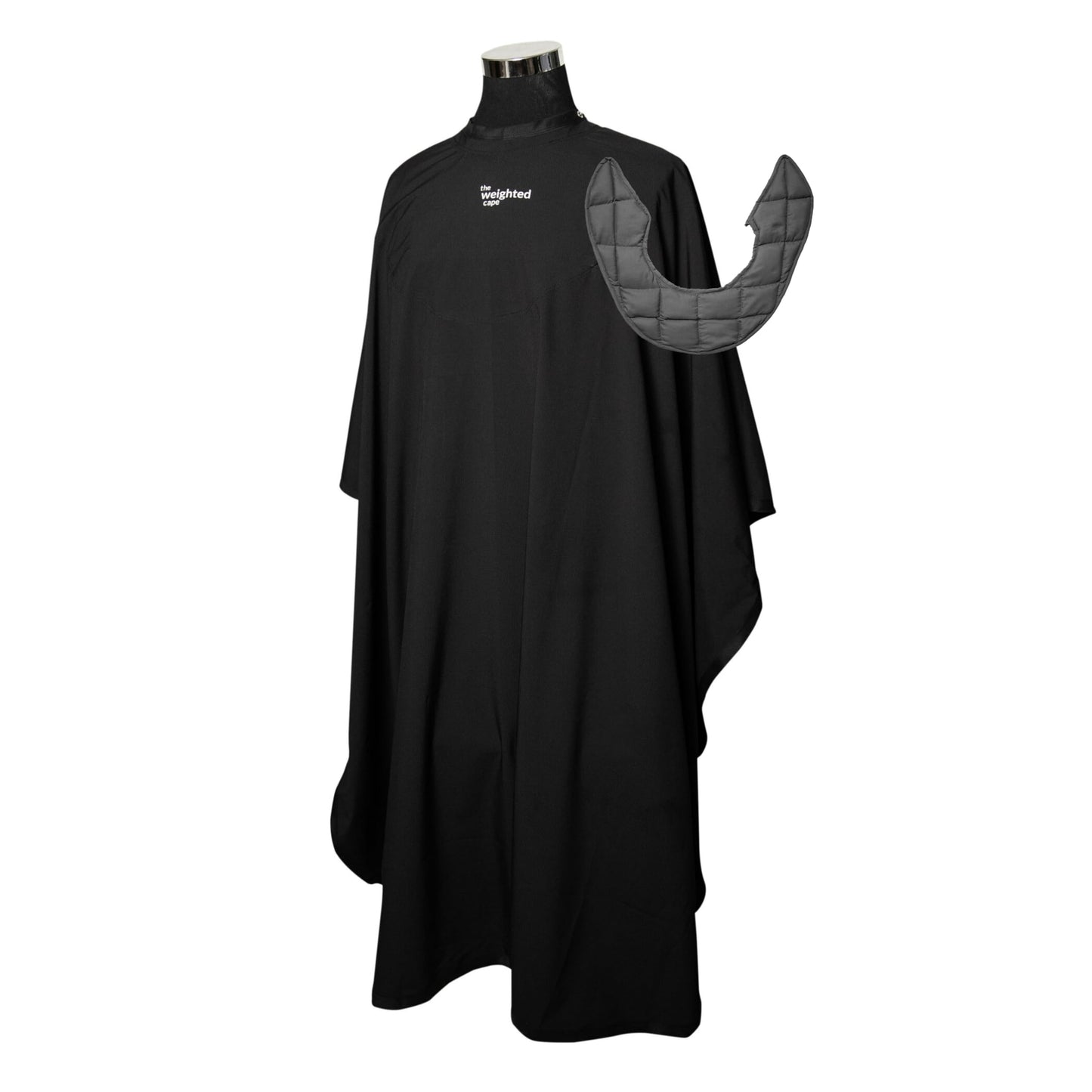 The Weighted Cape - Professional Weighted Hair Cutting Cape, 4lbs 6lbs, 67 x 60 (Black) Water Resistant Barber Cape, Salon Cape, Sensory Friendly Cape. Autism, ADHD. (Black 4 pound Weighted Cape