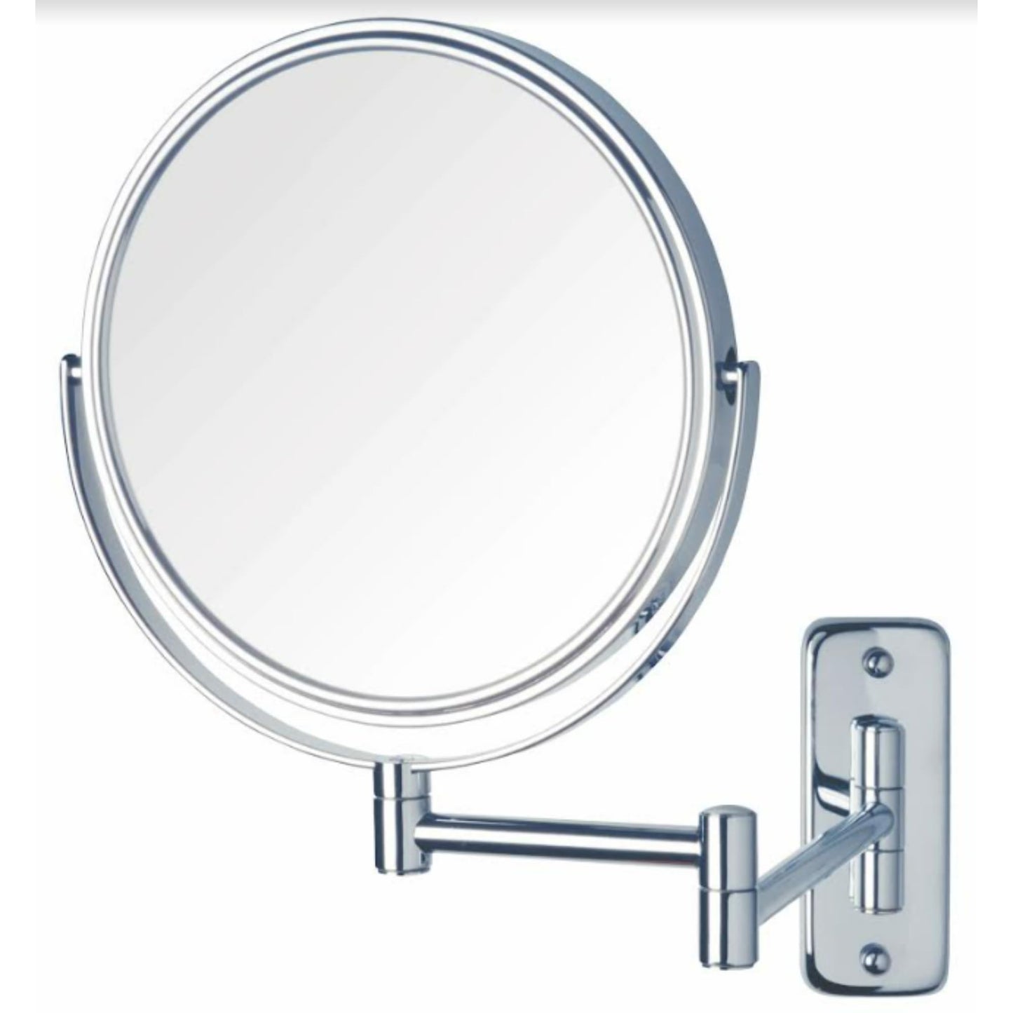 Jerdon JP7808C 8-Inch Two-Sided Swivel Wall Mount Mirror with 8x Magnification, 13.5-Inch Extension, Chrome Finish