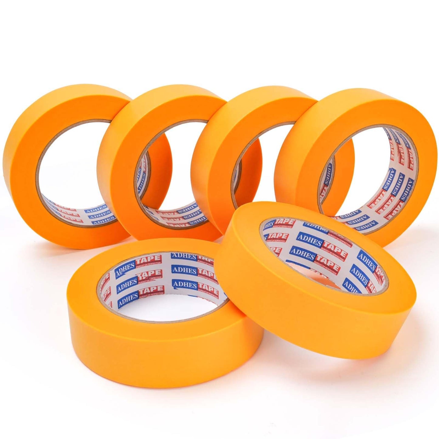 ADHES Orange Washi Masking Tape, 1.2in x 60yds x 6rolls, Paint & Surface Protection Tape, Easy Tear, No Residue Painters Tape for DIY, Home, Wall, Furniture, Craft Projects