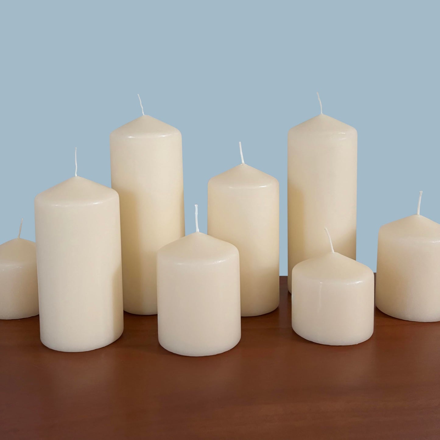 Stonebriar 6 Count Tall 3 x 6 Inch 65 Hour Long Burning Unscented Ivory Wax Pillar Candles, 65 Hour Burn Time
