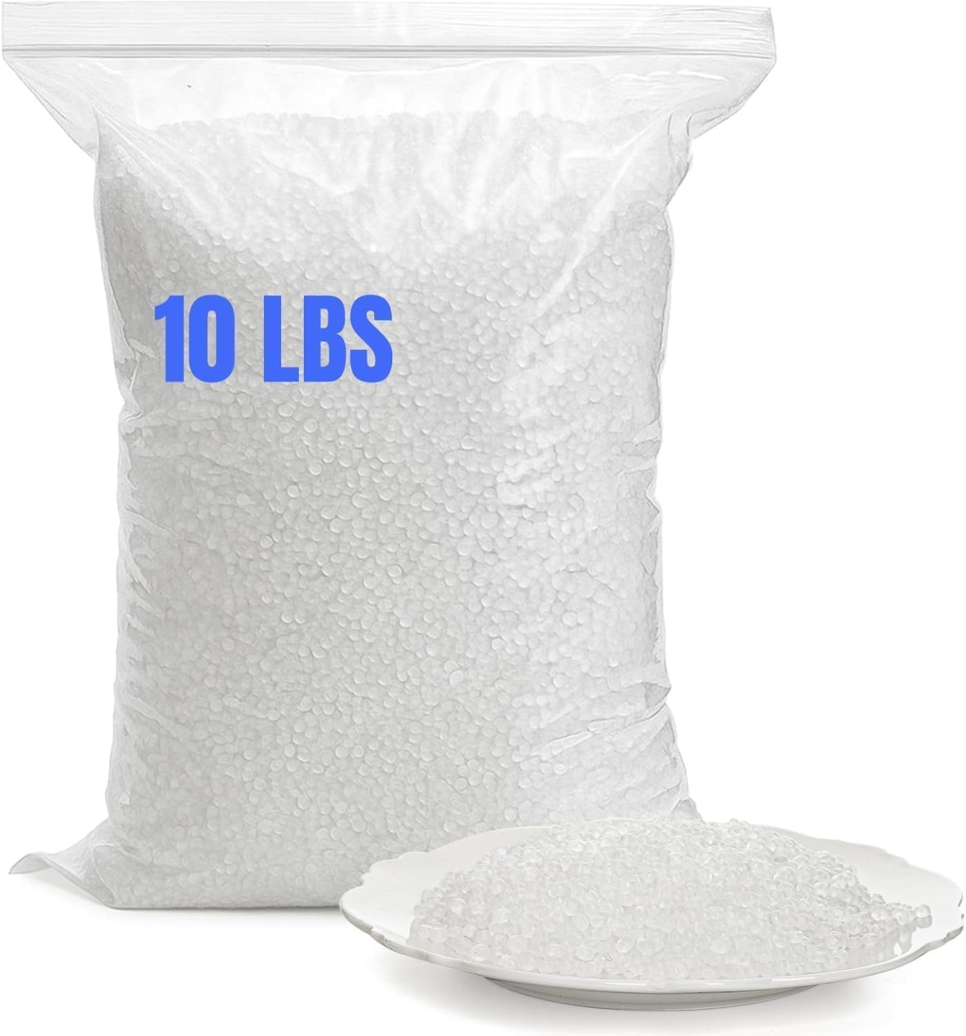 Hiceeden 10 Pounds Poly Pellets, Plastic Stuffing Beads Weighted Polypropylene Beads, Bean Bag Filler Bead for Stuffed Animal, Filling Pillow, Crafts, Clear