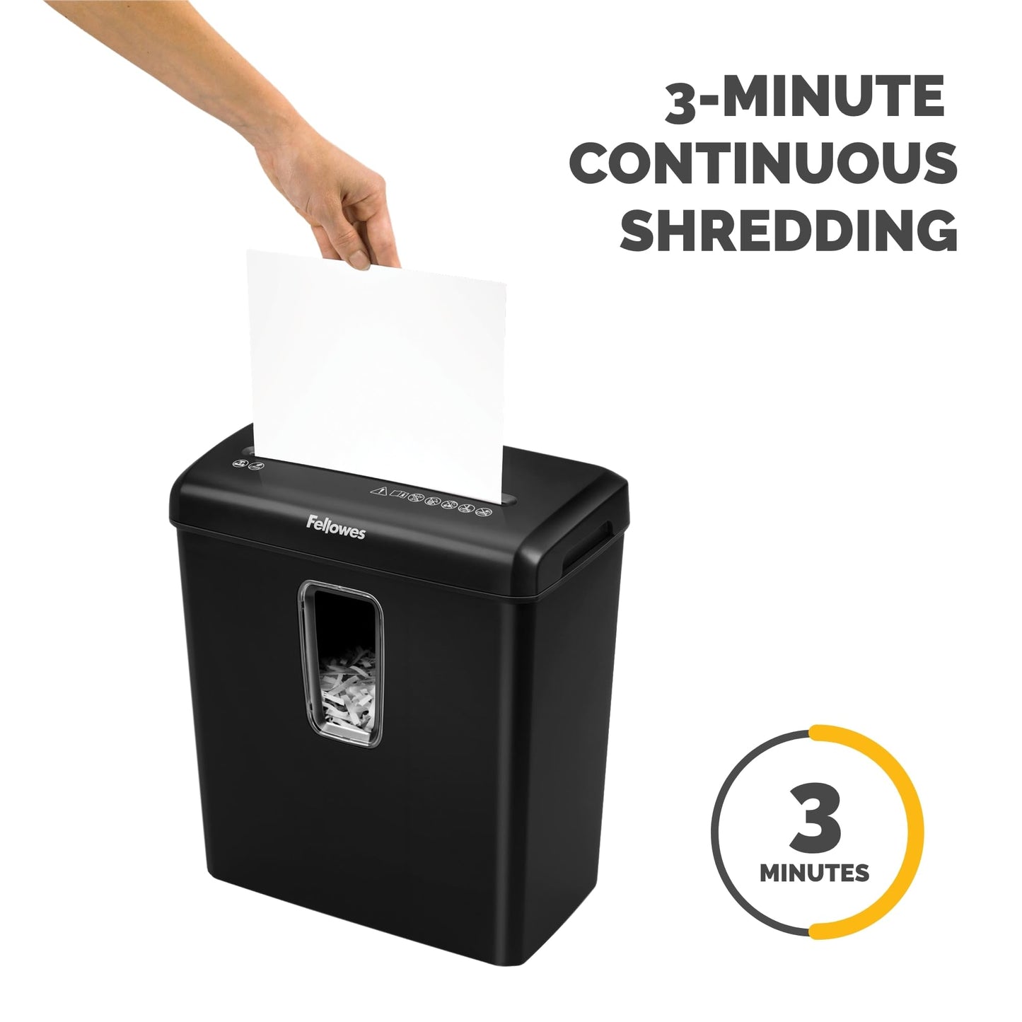 Fellowes Powershred P-30C 6-Sheet Cross-Cut(4-Gallon bin) Deskside Paper Shredder, Black