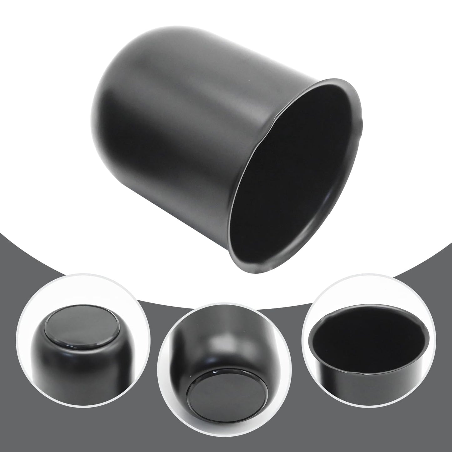 Hoypeyfiy 4Pcs Push Through Wheel Center Caps, 3.19 Inch Truck Trailer Rim Center Caps, Trailer Hub Caps for Trailer Truck RV Wheel Rims, Silver or Black (Black,3.19")