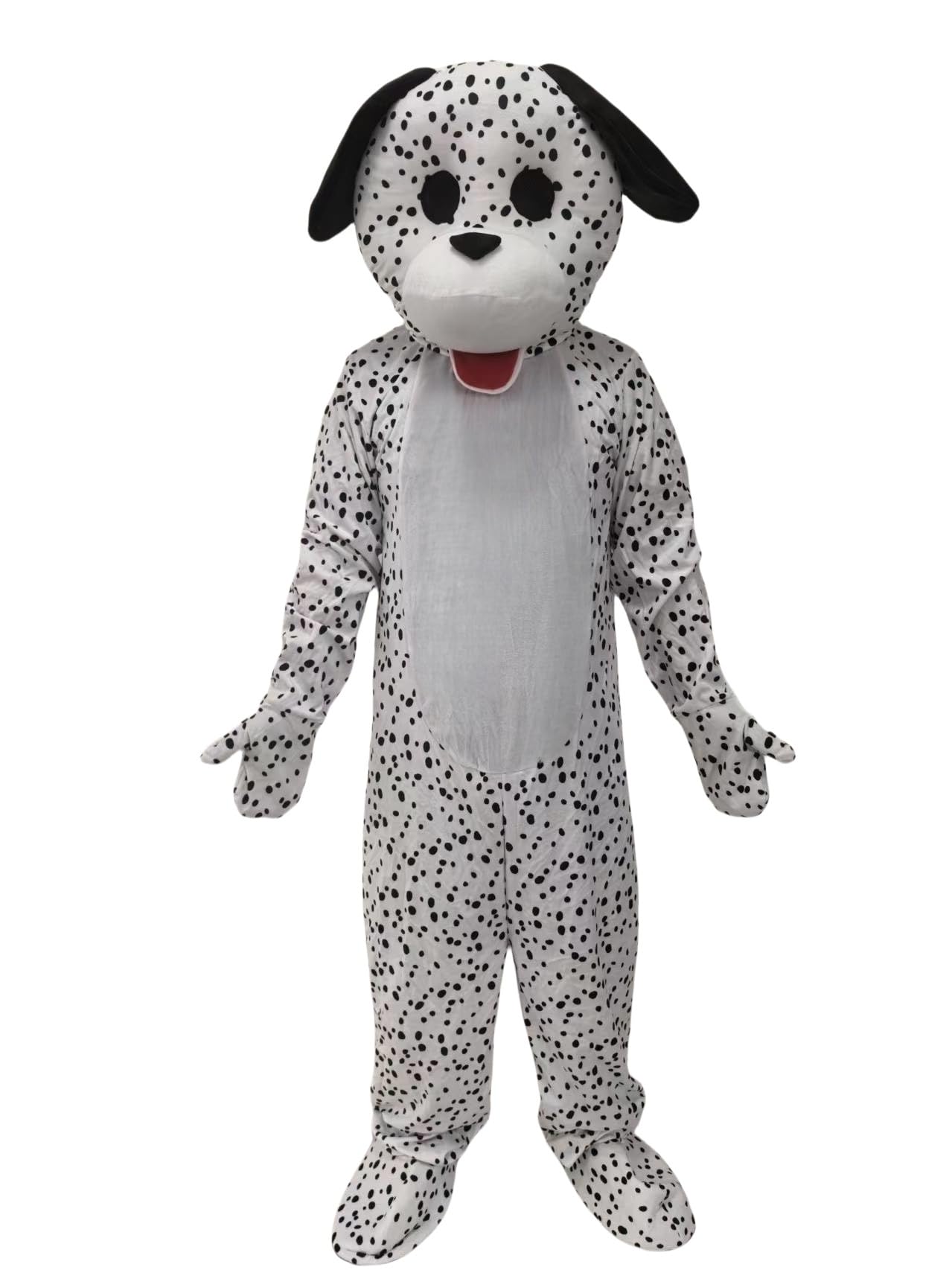 Lormaka Dalmatian Plush Dog Mascot Costume, Spotted Black and White