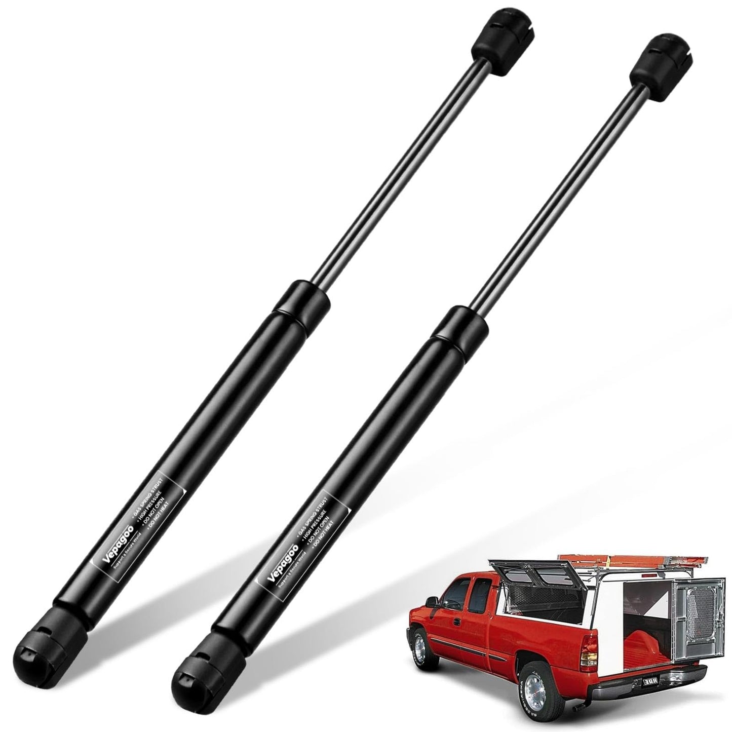 C16-08941 16 inch 28Lbs/127N Gas Shock Strut for Leer are Camper Shell Topper Rear Window, Truck Cab Canopy Door, Set of 2 Vepagoo