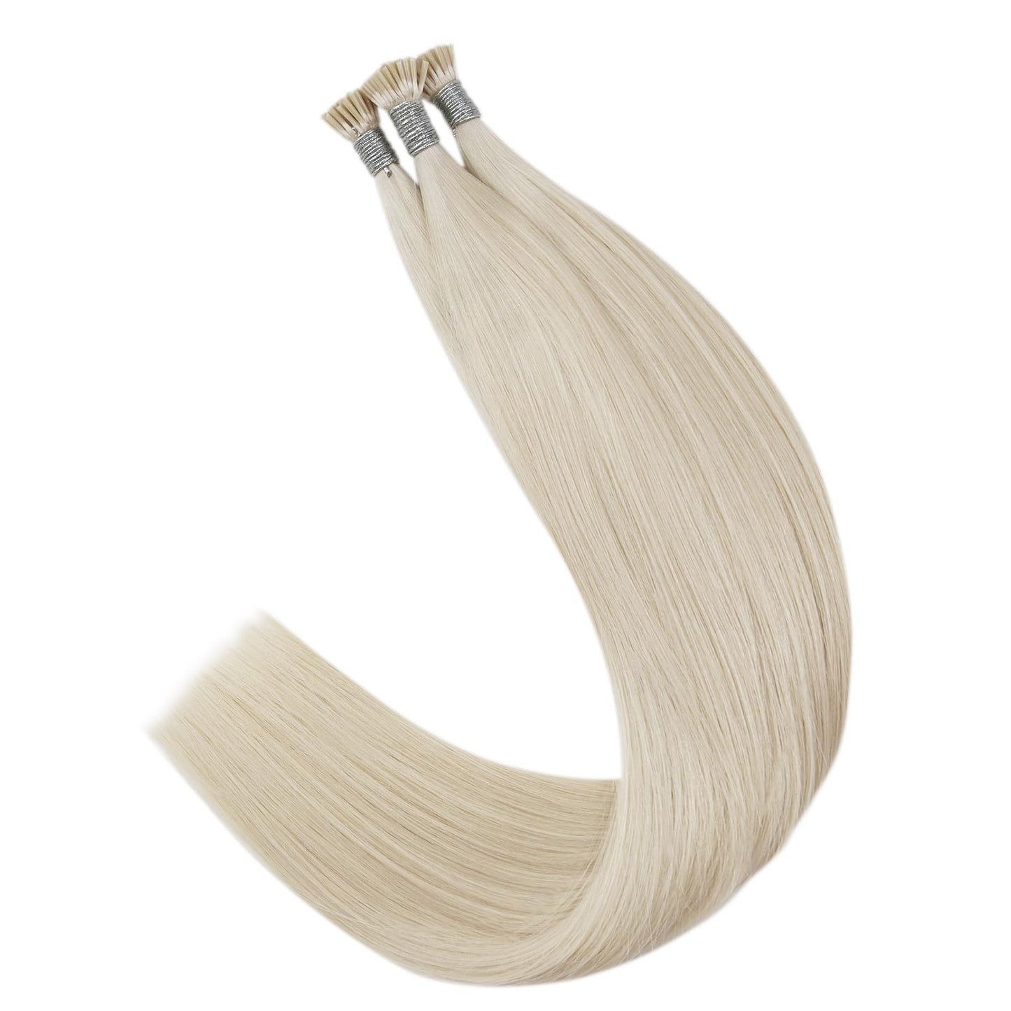Sunny Hair I Tip Hair Extensions Real Human Hair 50g Straight Remy Human Hair Extensions for Women Itip White Platinum Blonde 14inch