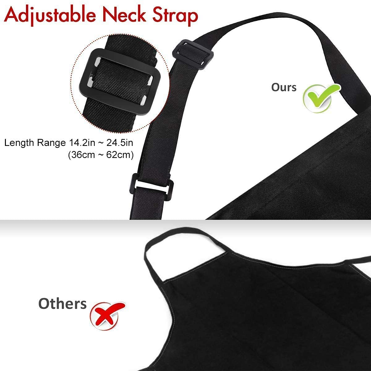 Professional Bib Aprons,12 Pack Bib Aprons with 2 Pockets, Unisex Cooking Kitchen Aprons for Chef Couple BBQ Painting,Black