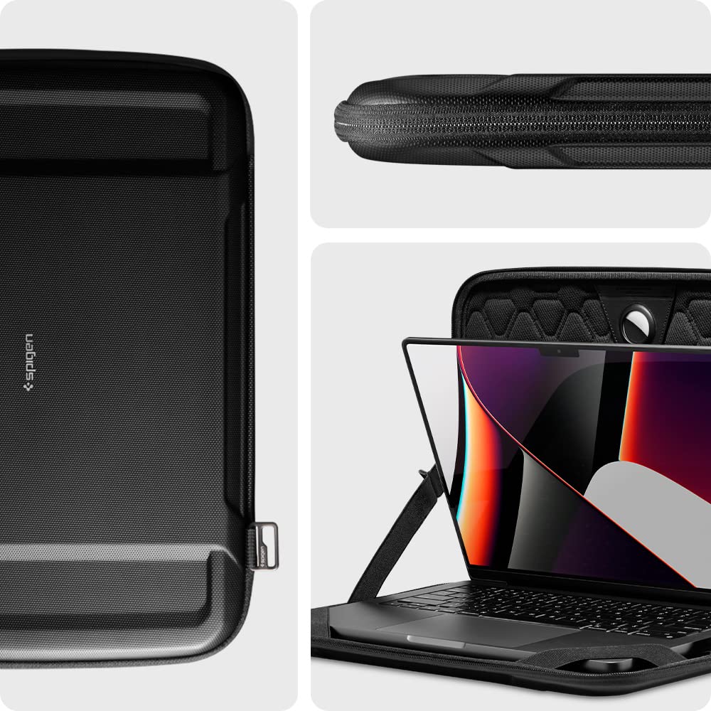 Spigen Rugged Armor Pro Case MacBook 16-Inch Pouch Compatible with MacBook Pro/Air M5 Pro/Max (2026), M5/M4/M3/M2/M1 A3403 A3186 A2991 A2780 A2485 A2141 - Black