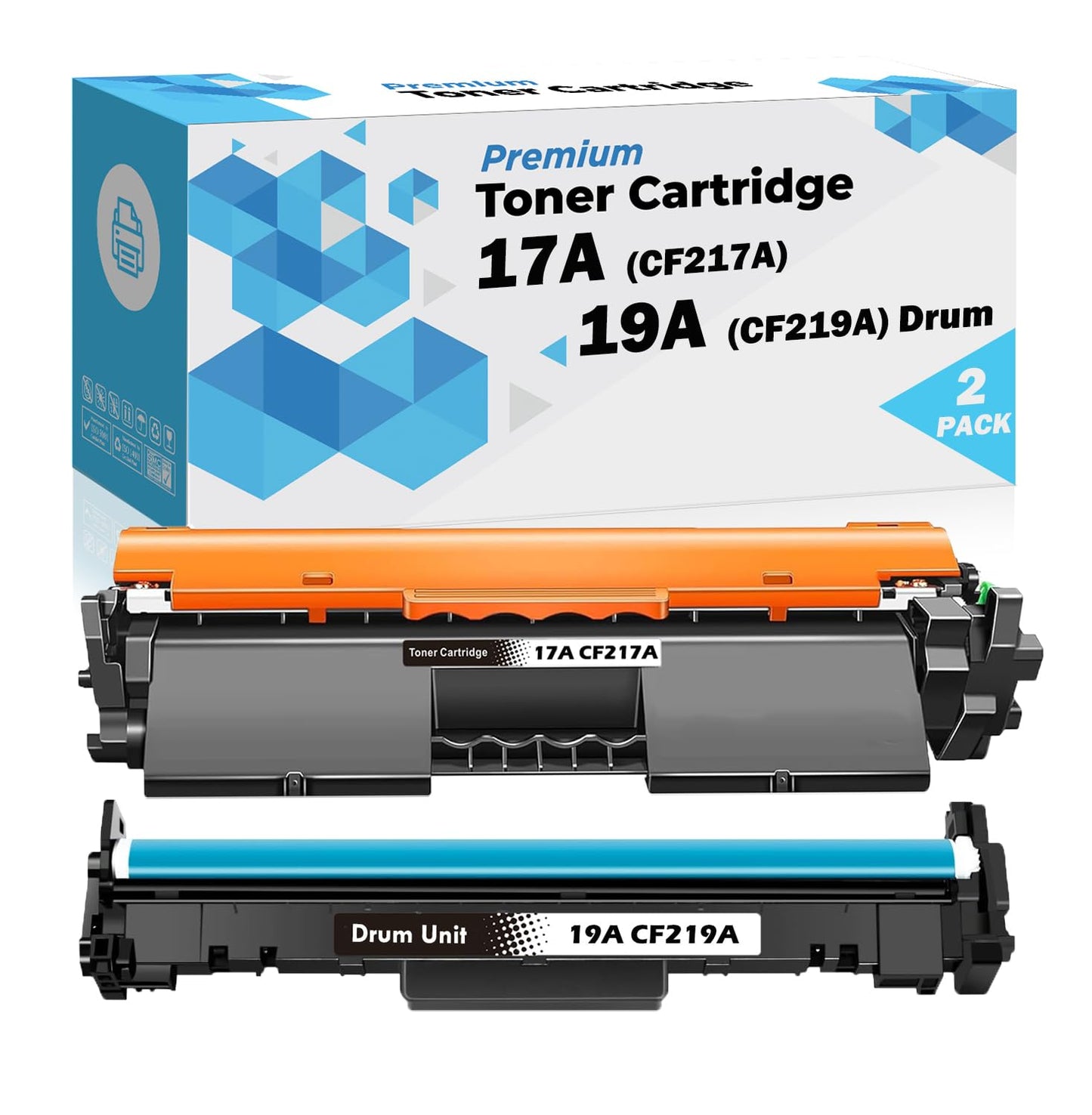 Ultra Toner® Compatible Replacement for HP 19A CF219A Drum Unit & HP 17A CF217A Black Toner Cartridge Laserjet Pro M102a M102w MFP M130a MFP M130fn MFP M130fw MFP M130nw (1 Toner & 1 Drum)