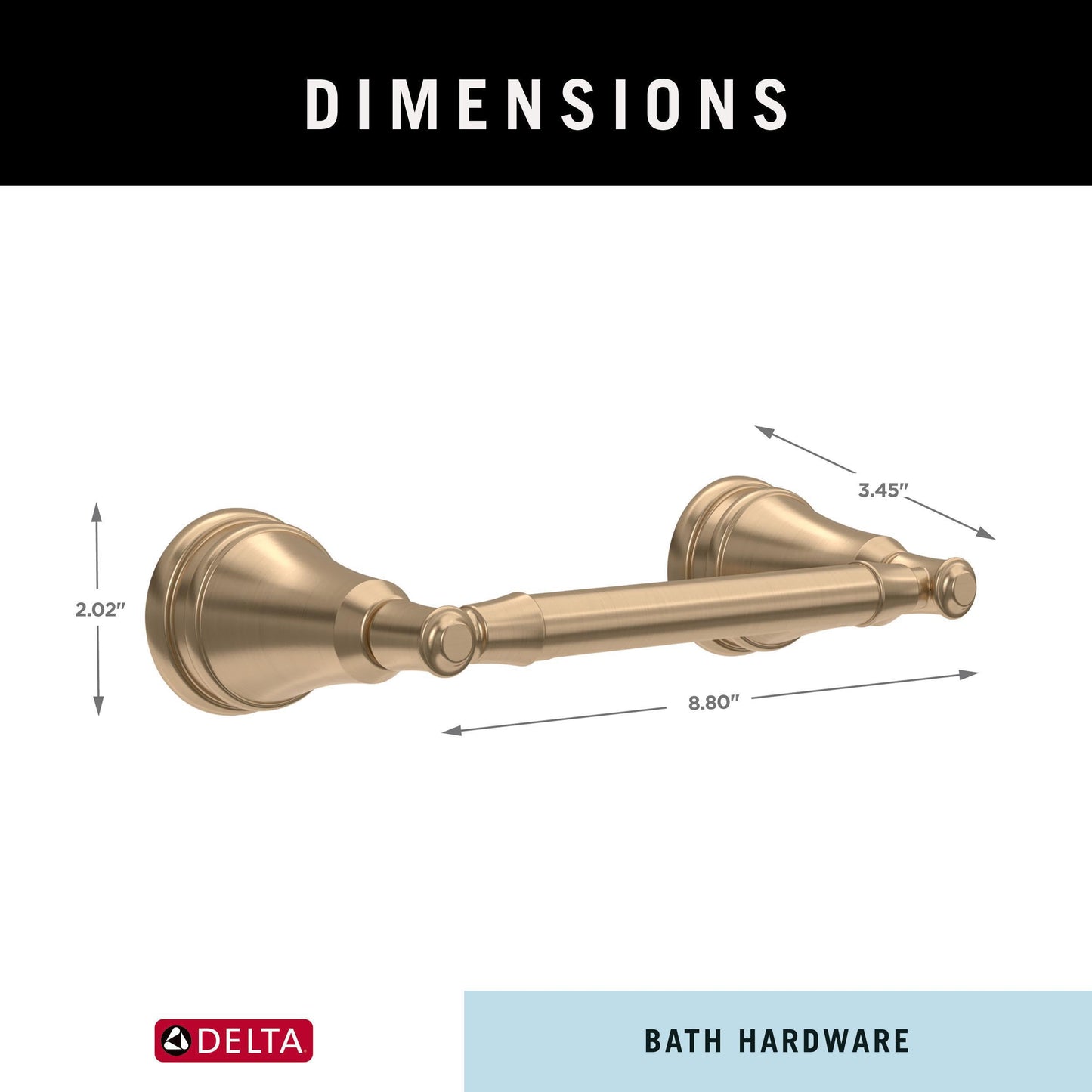 Delta Mylan (1-Pack) Toilet Paper Holder Champagne Bronze Pivoting Tissue Roll Rod, Organization and Storage, Wall Mounteded Gold Bathroom Accessories MYN50-CZ