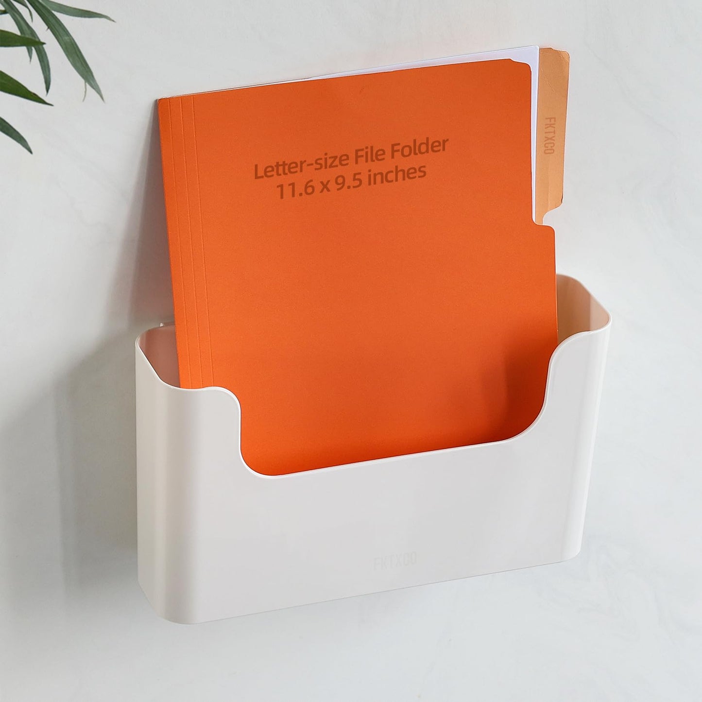 FKTXCO 3 Pack Wall Mount Folder Holder File Organizer No Drilling File Holder Hanging File Door Office Magazine Mail Holder Mail Supplies Storage Envelope Planner Wall Single Pocket Off White